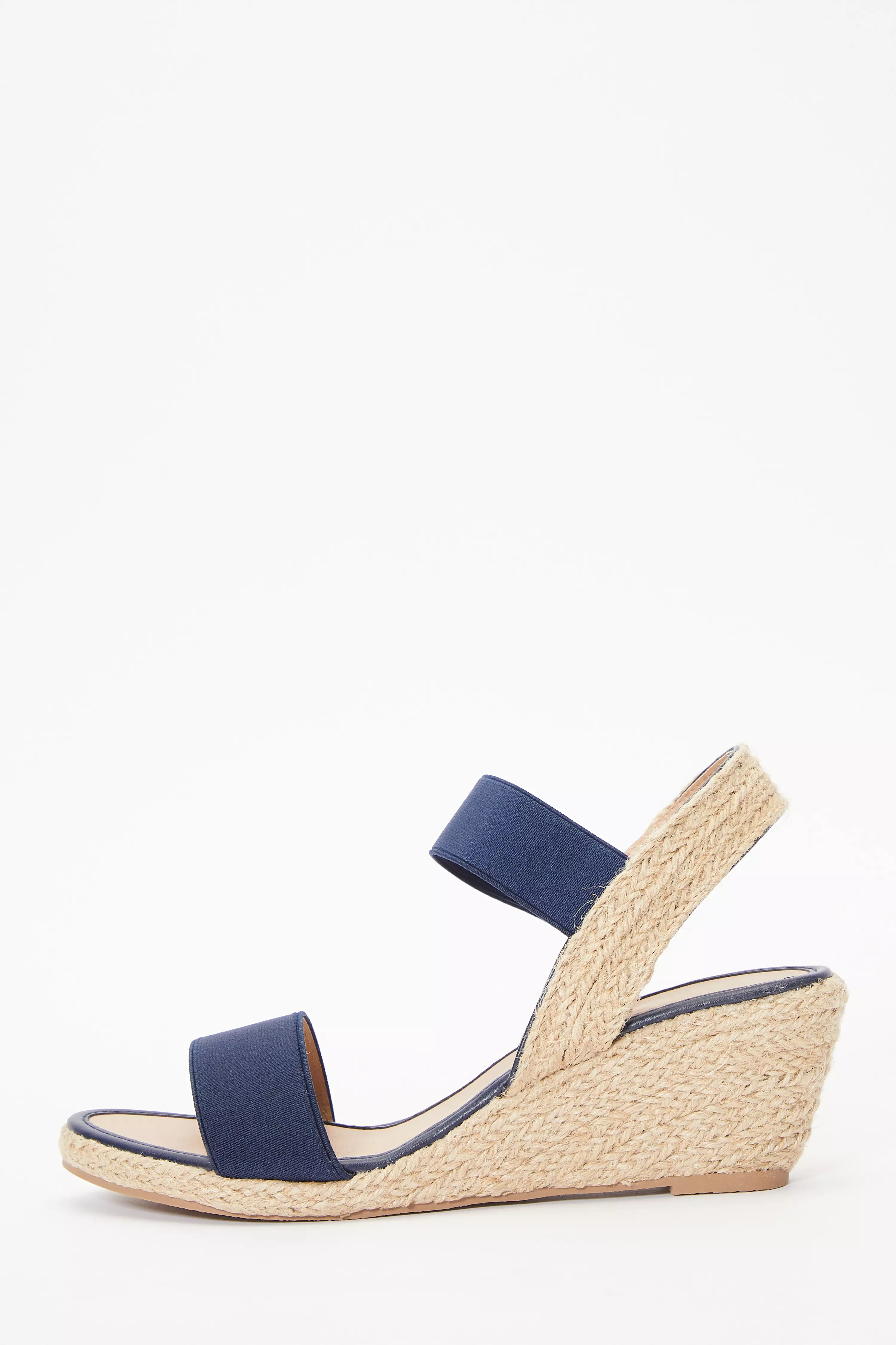 Navy Low Wedge Sandals