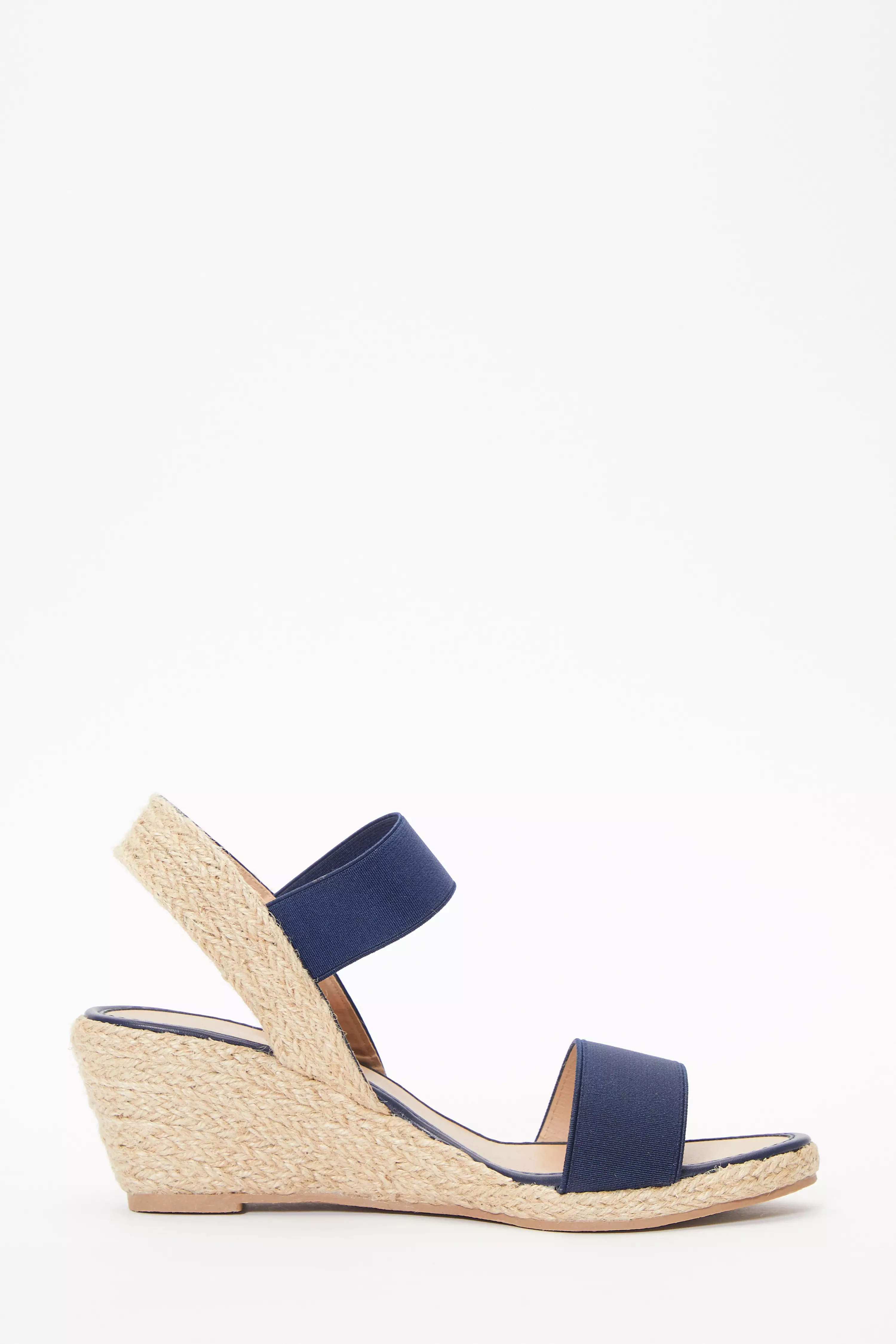 Navy Low Wedge Sandals