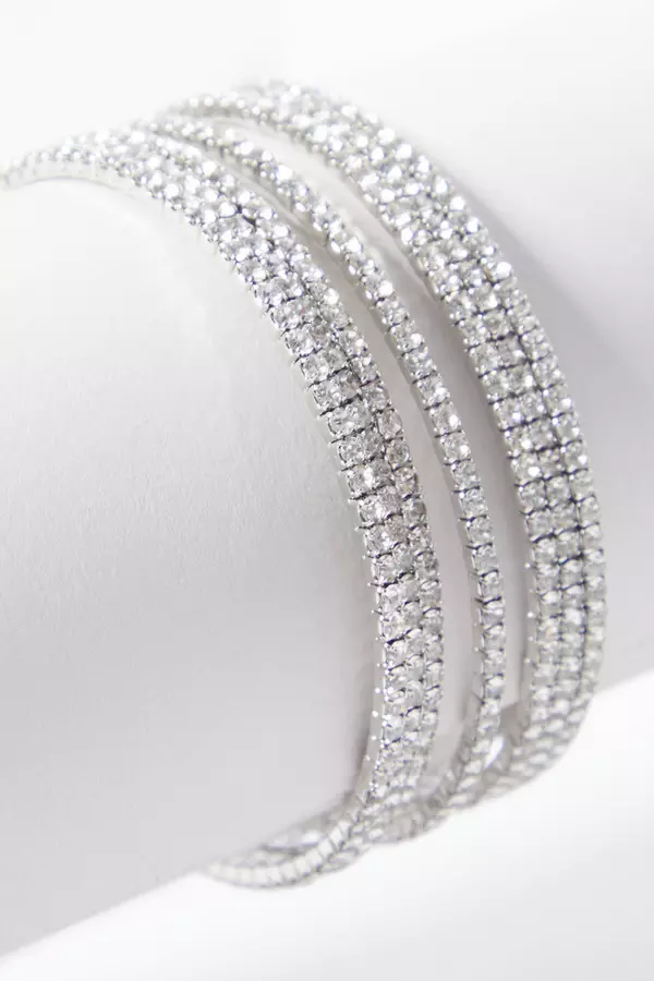 Silver Diamante Cuff Bracelet