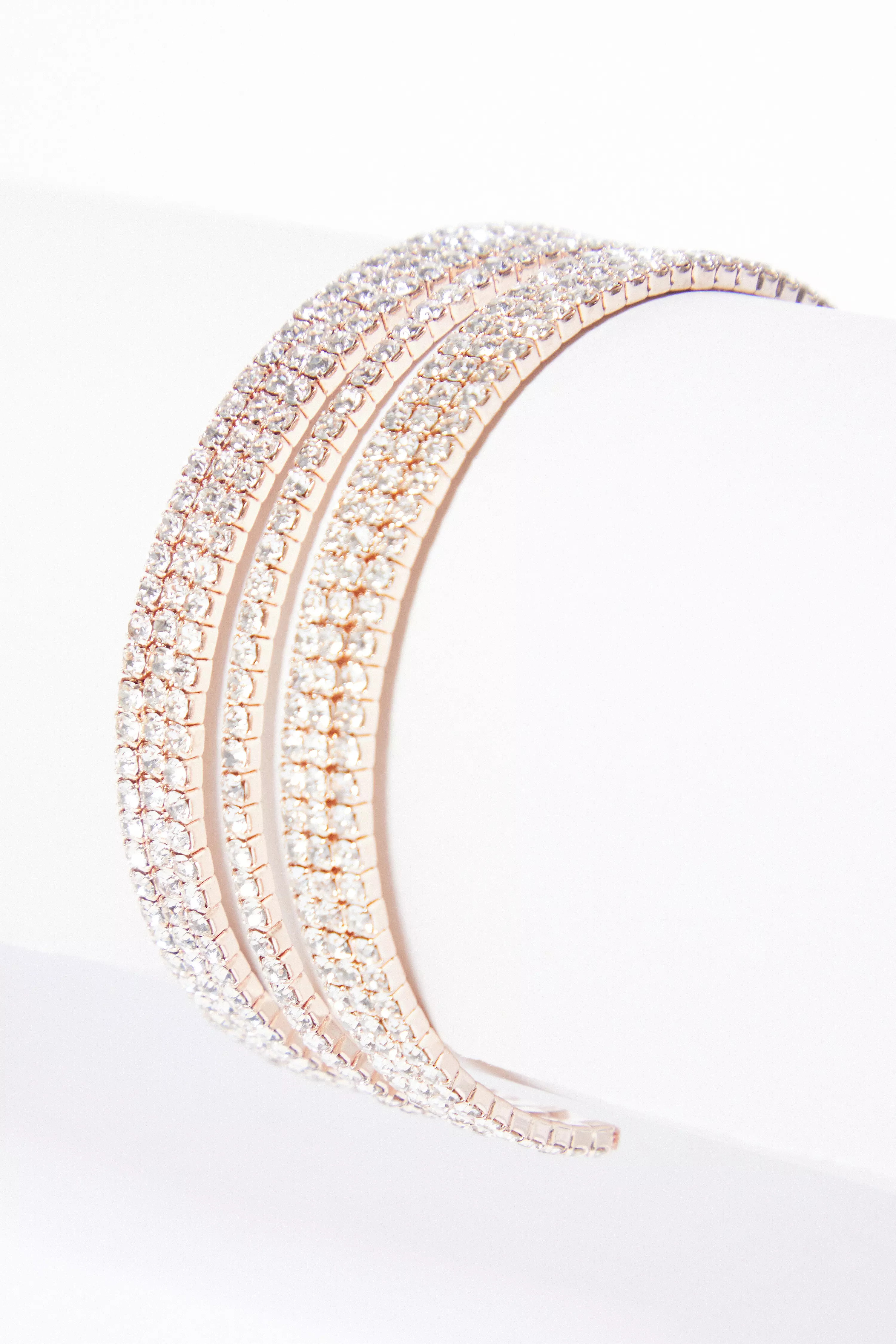 Rose Gold Diamante Cuff Bracelet