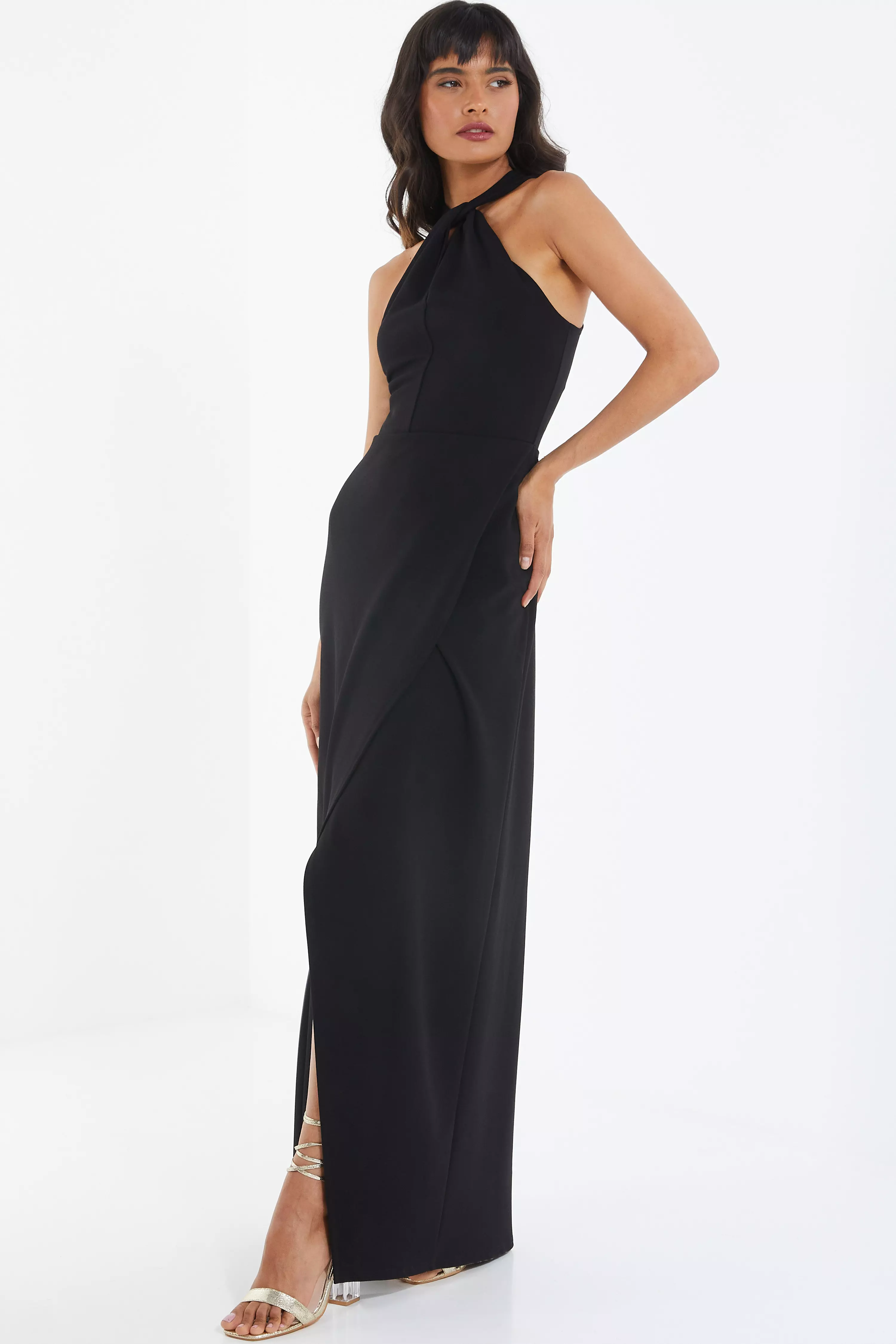 Black Cross Front Maxi Dress