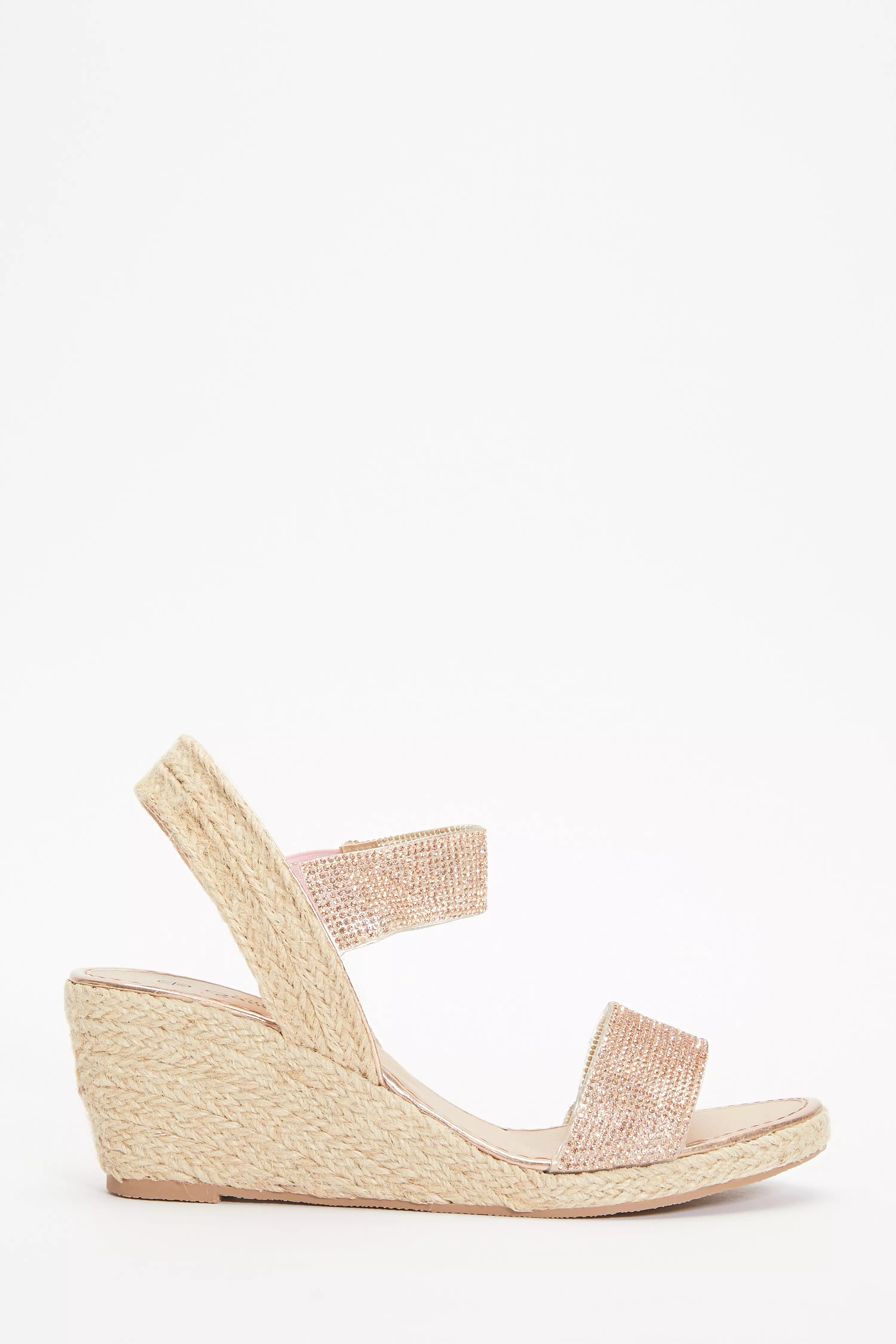 Gold diamante hot sale wedge sandals