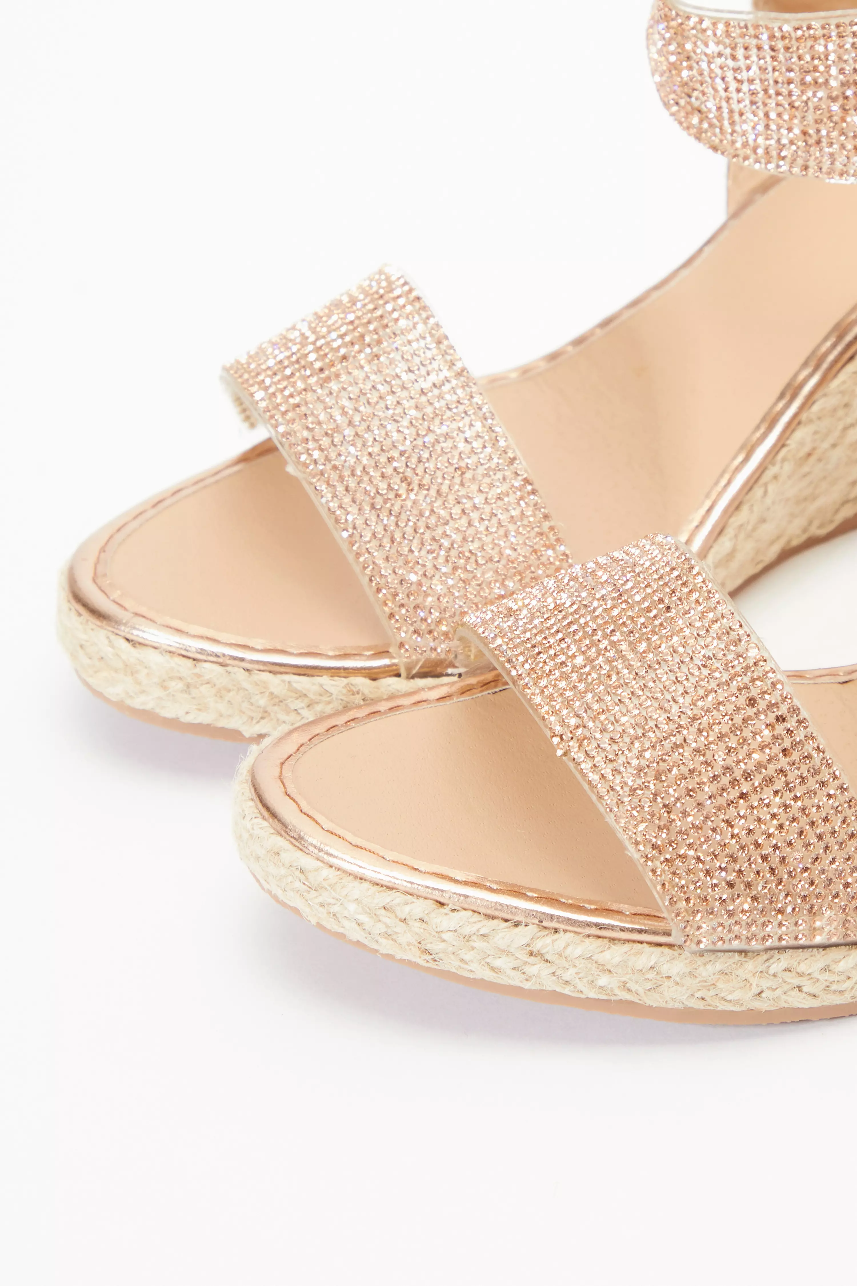 Rose gold shop low wedge sandals