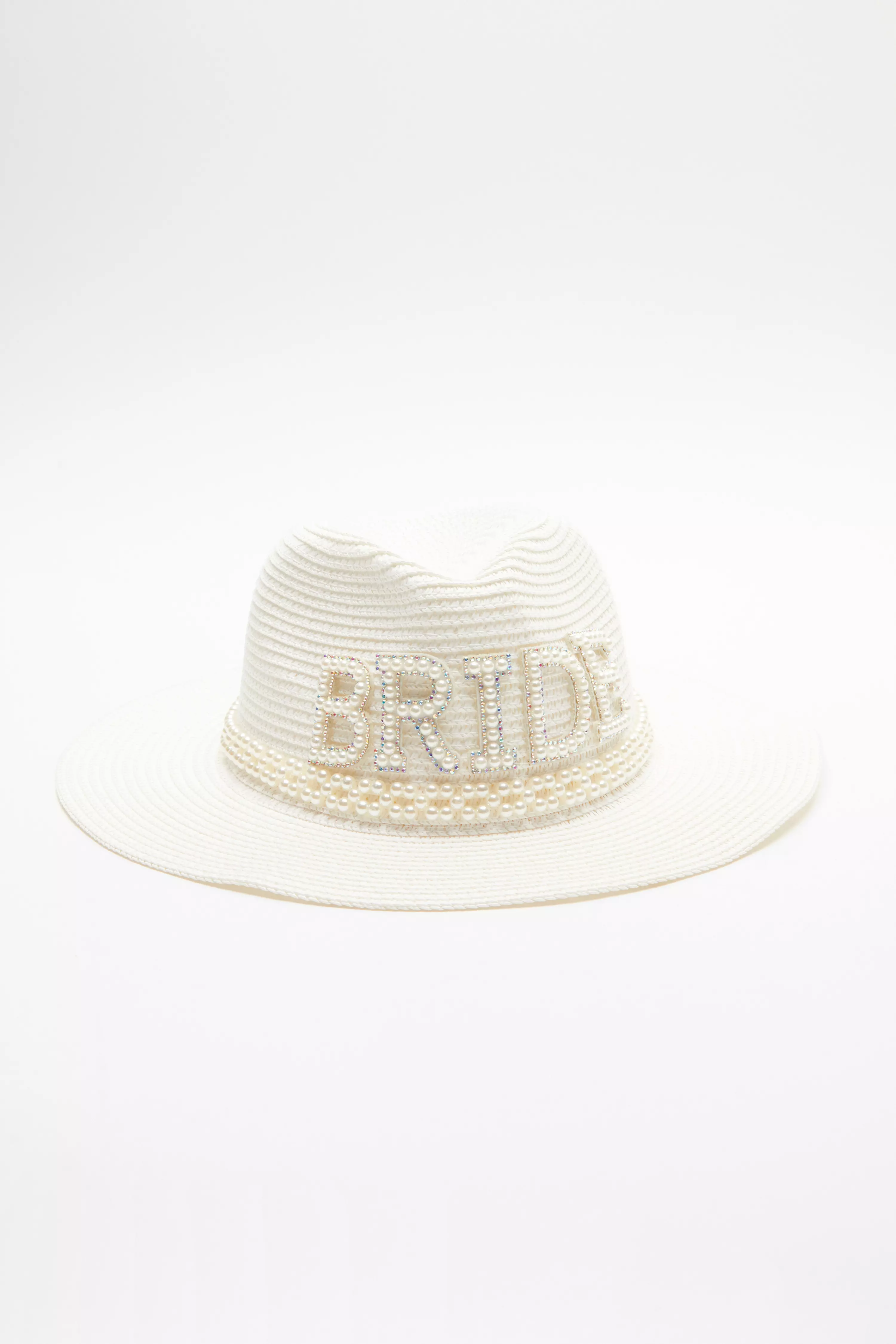 White Pearl 'Bride' Fedora Hat