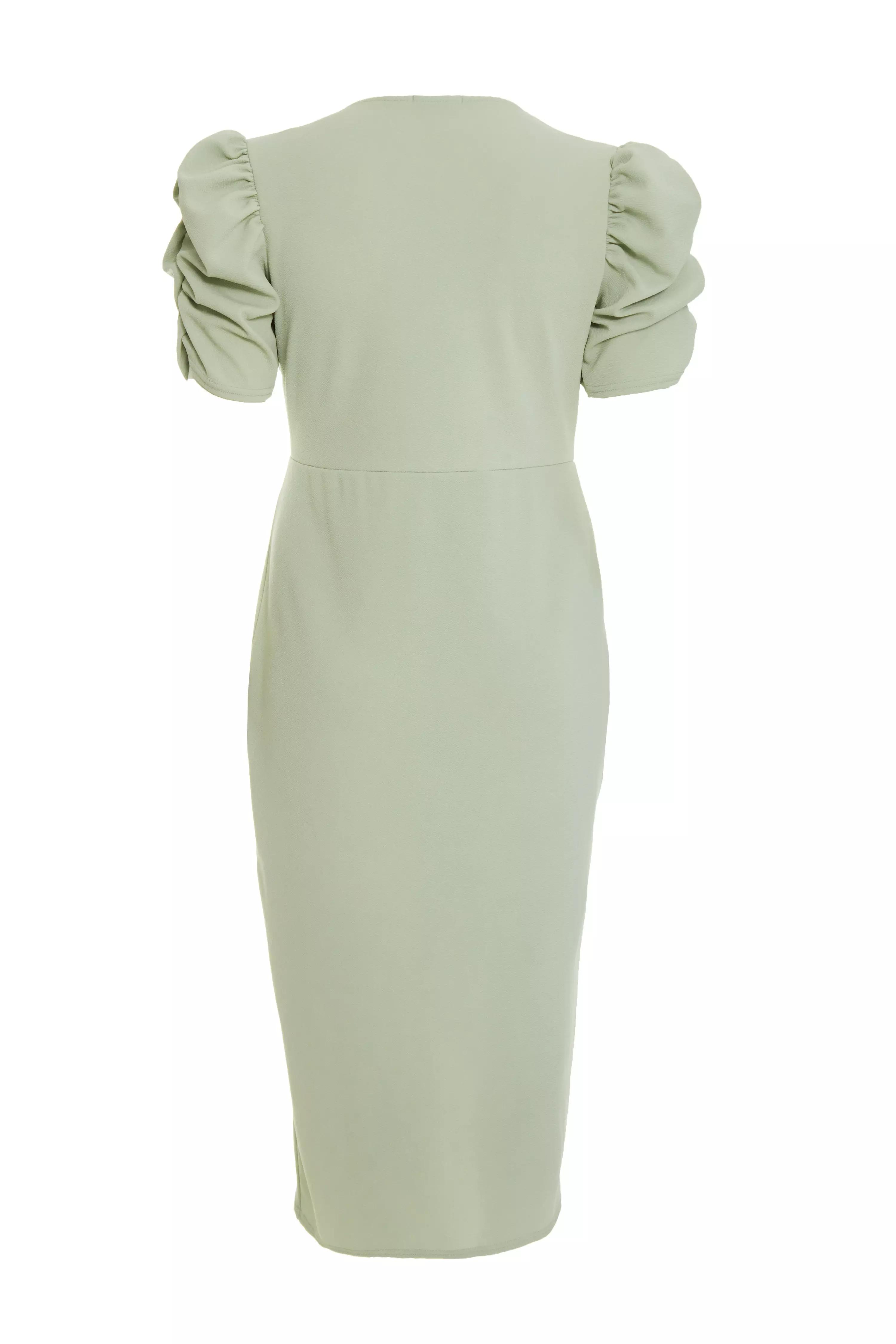 Curve Sage Wrap Midi Dress