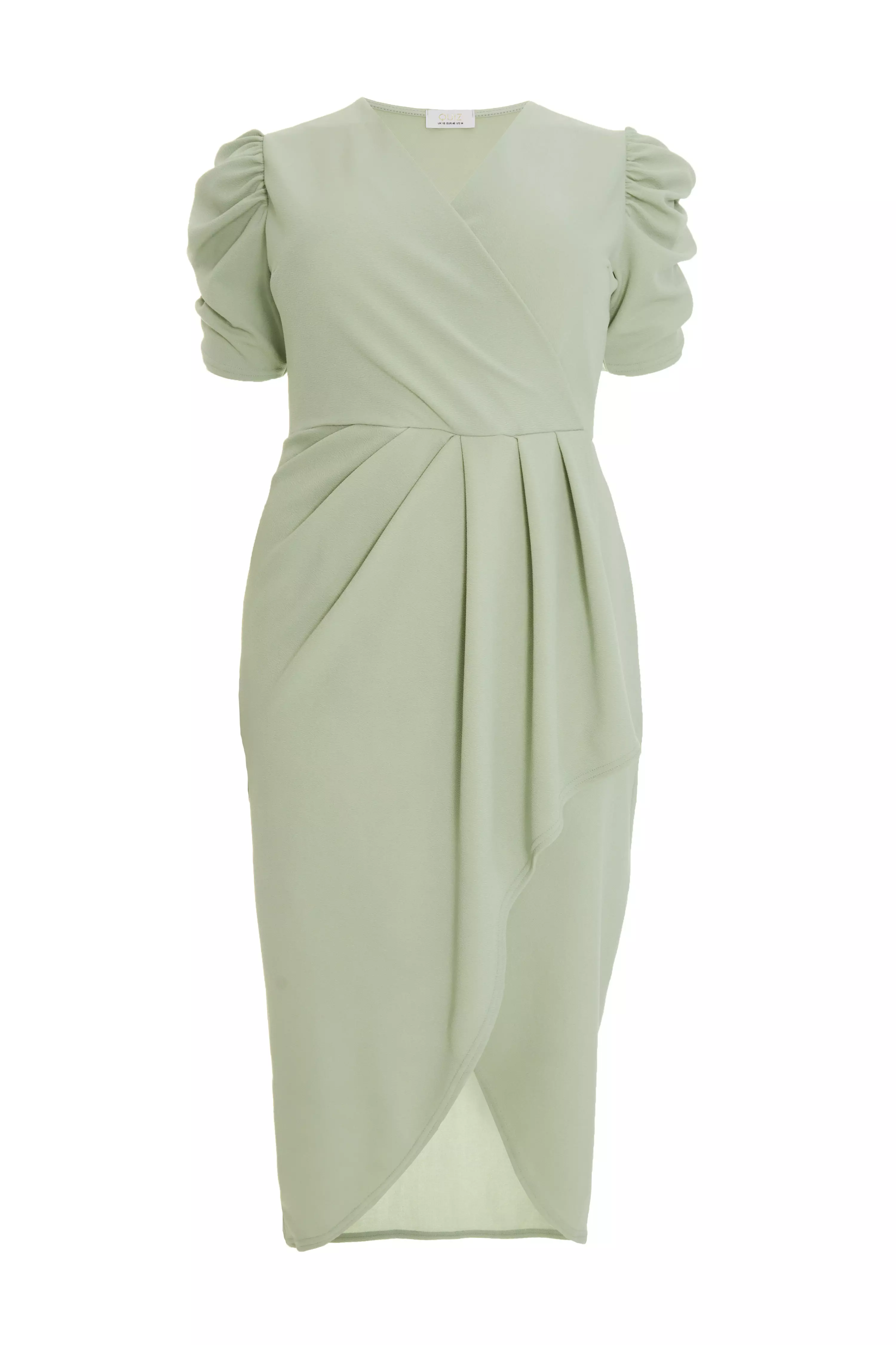 Curve Sage Wrap Midi Dress