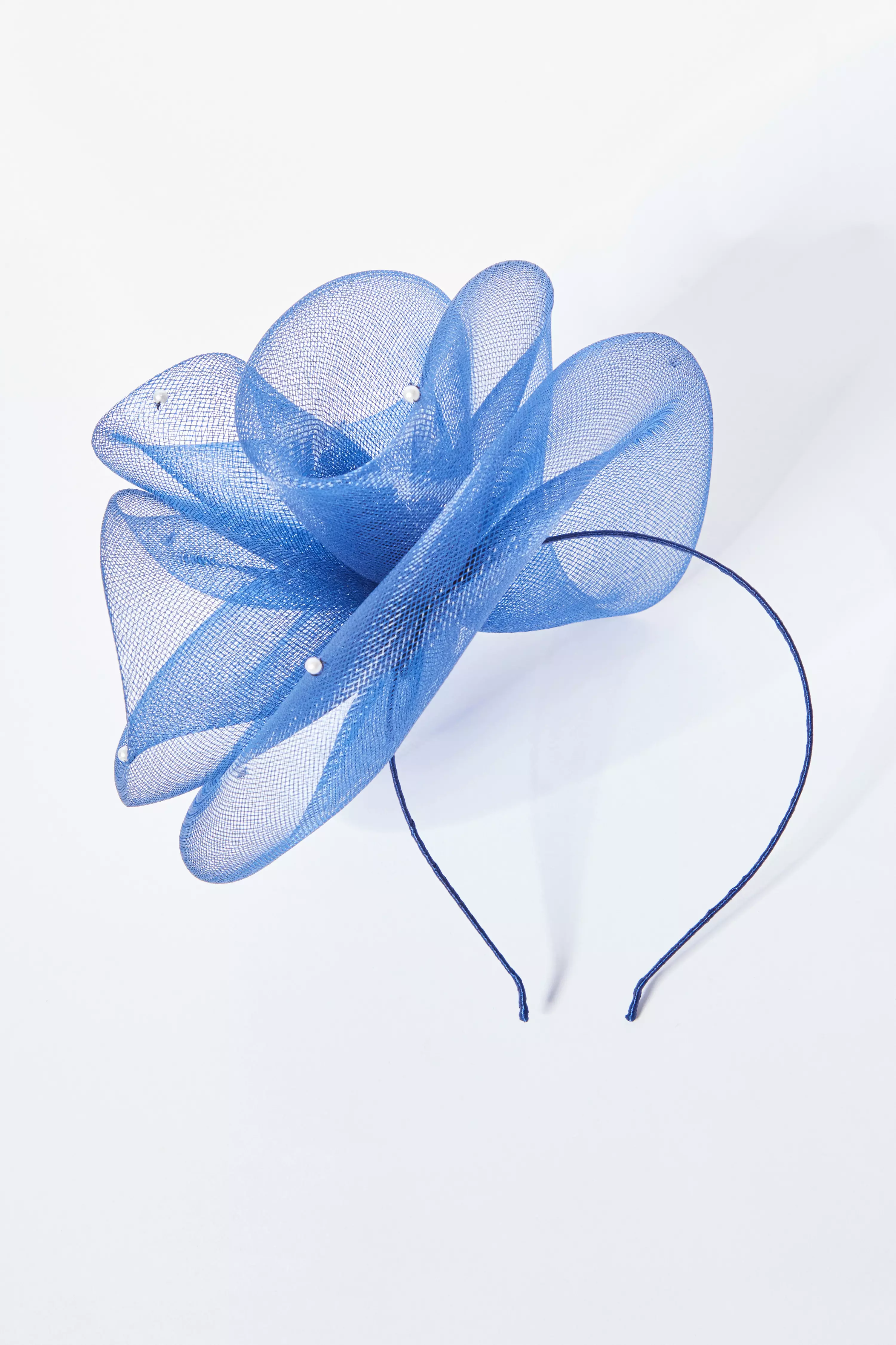 Navy Pearl Headband Fascinator