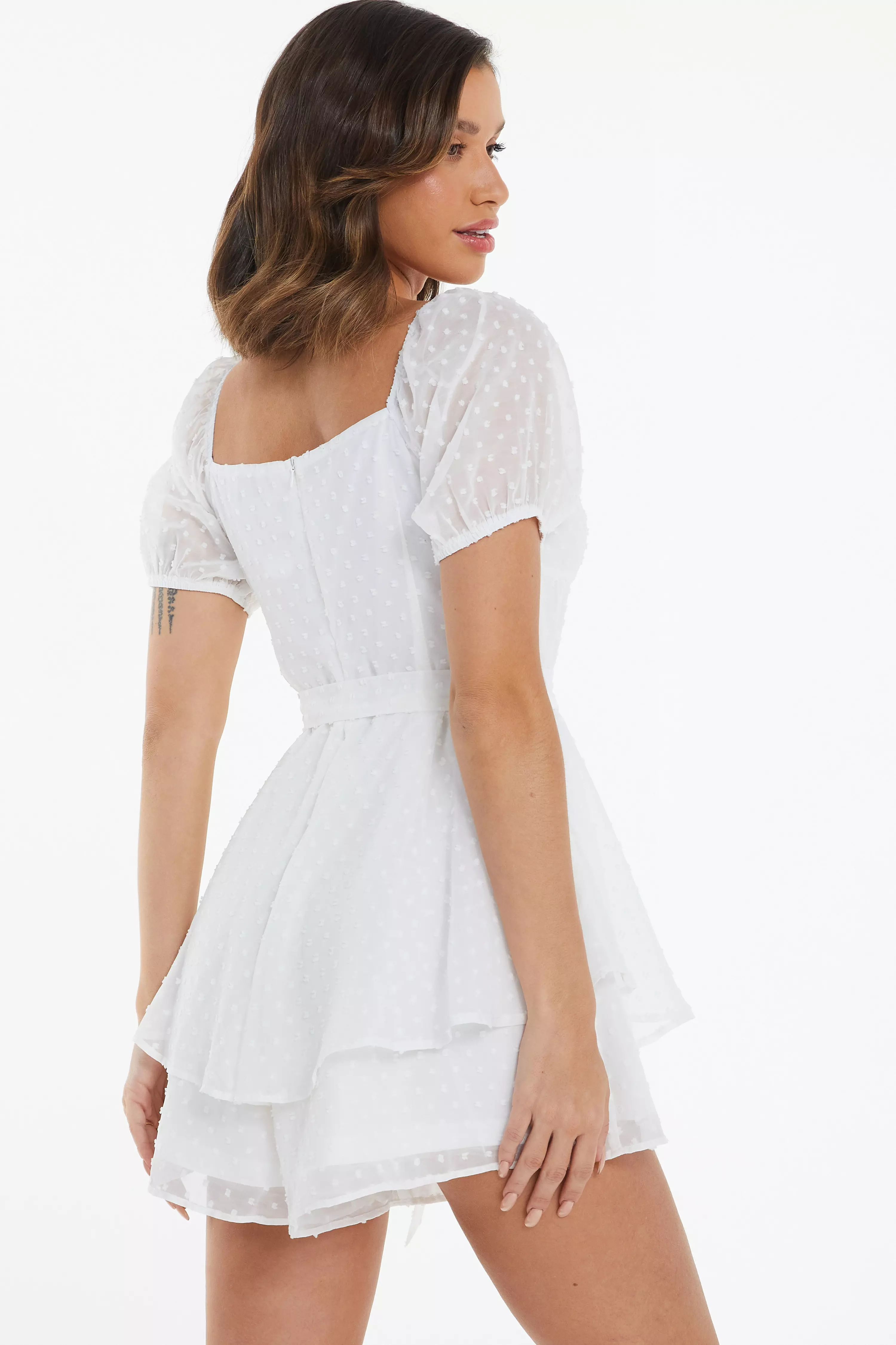 White chiffon hot sale playsuit