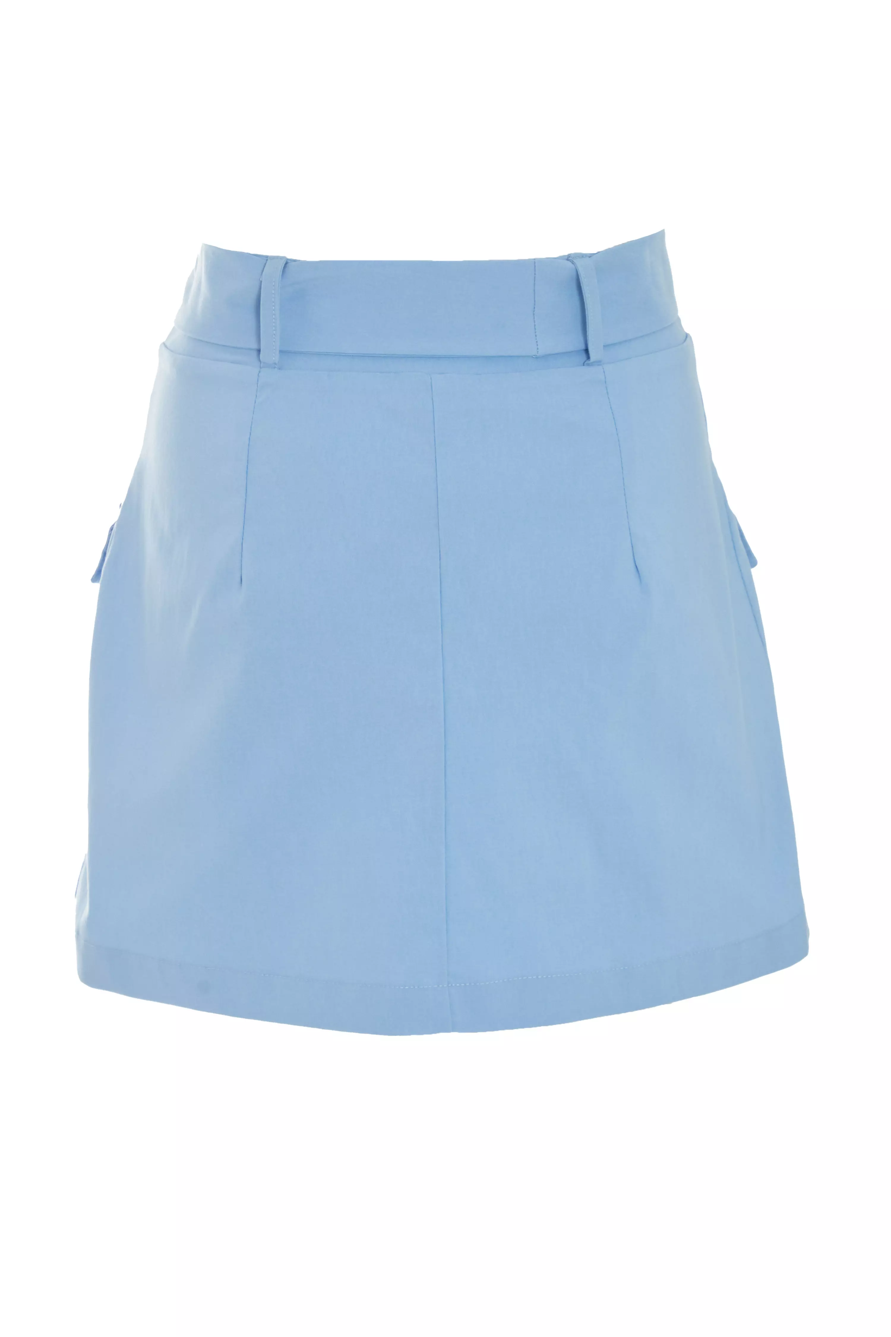 Blue Cargo Mini Skirt