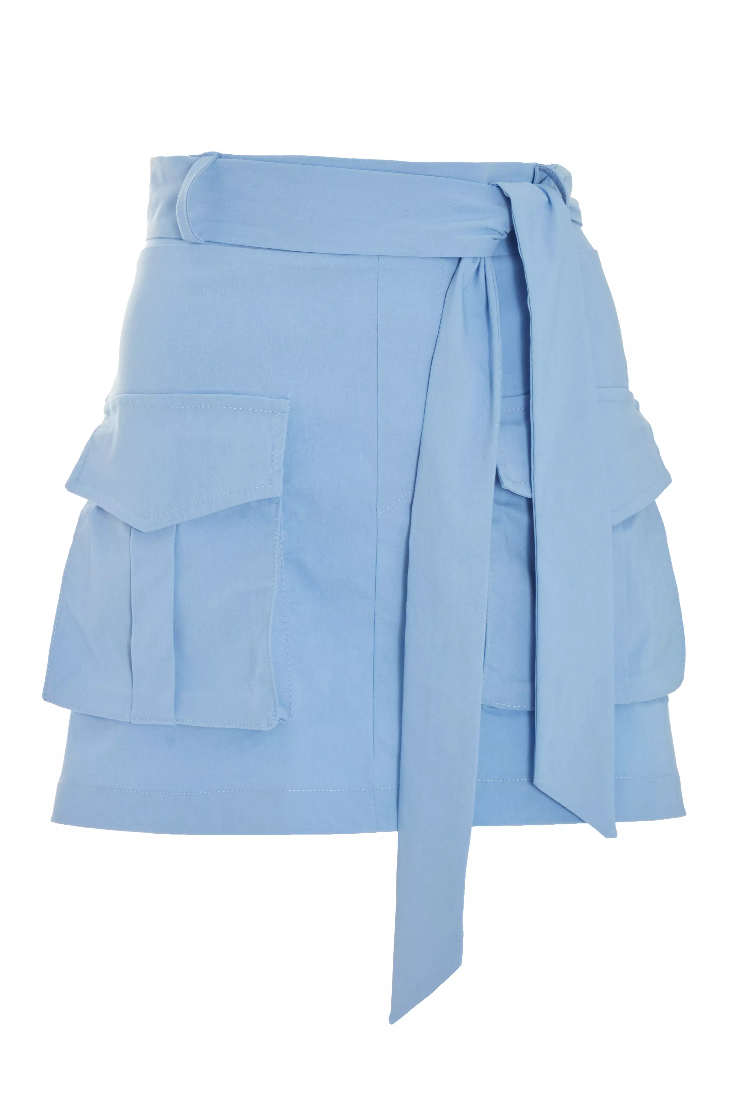 Blue Cargo Mini Skirt