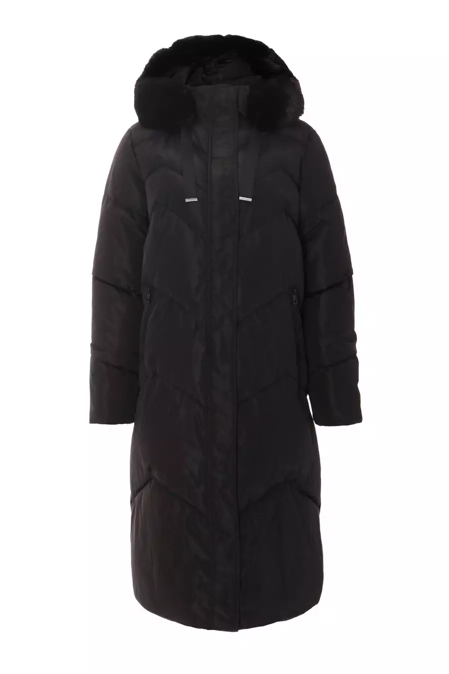 Black Padded Faux Fur Hood Parka QUIZ Clothing