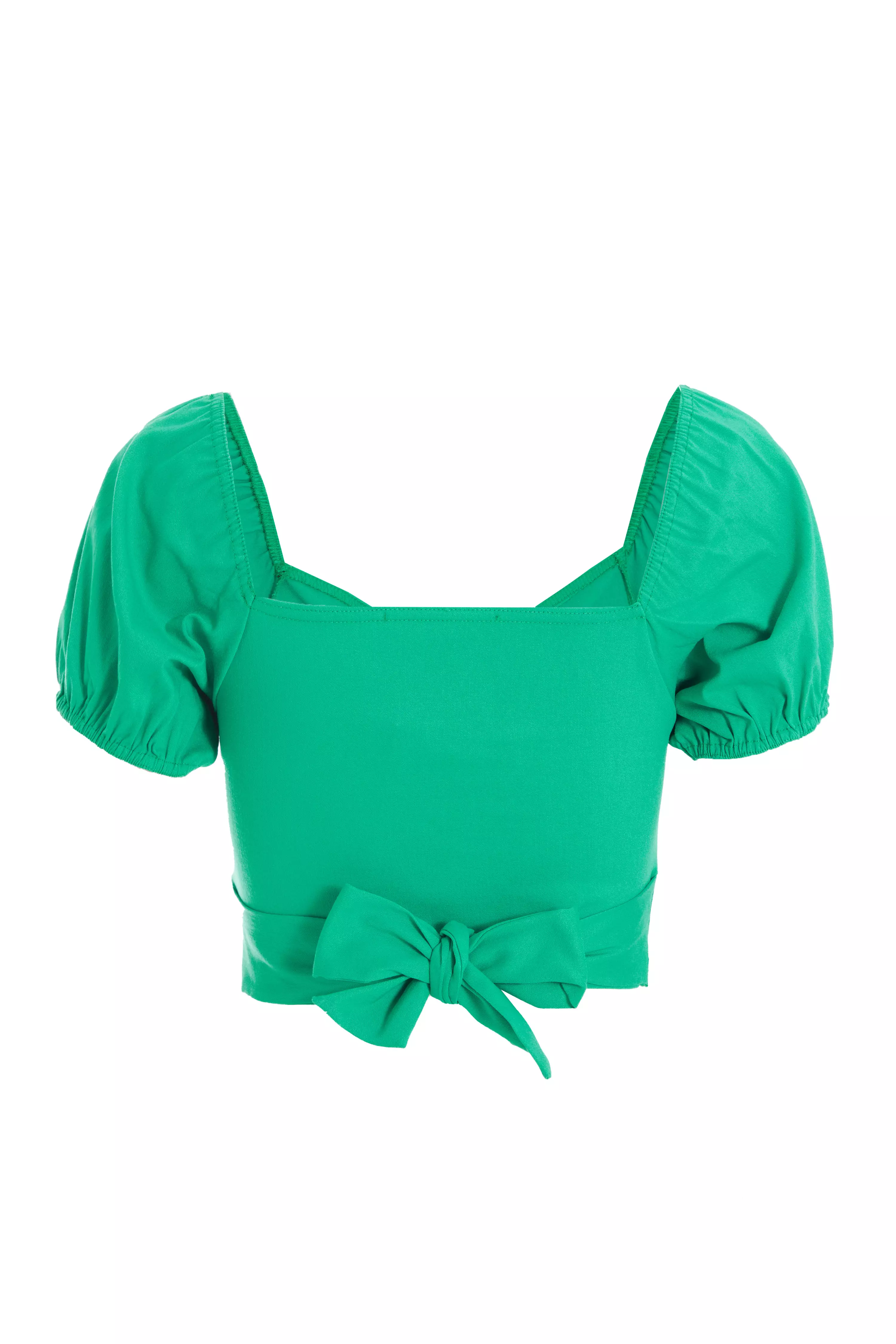 Jade Green Cut Out Crop Top