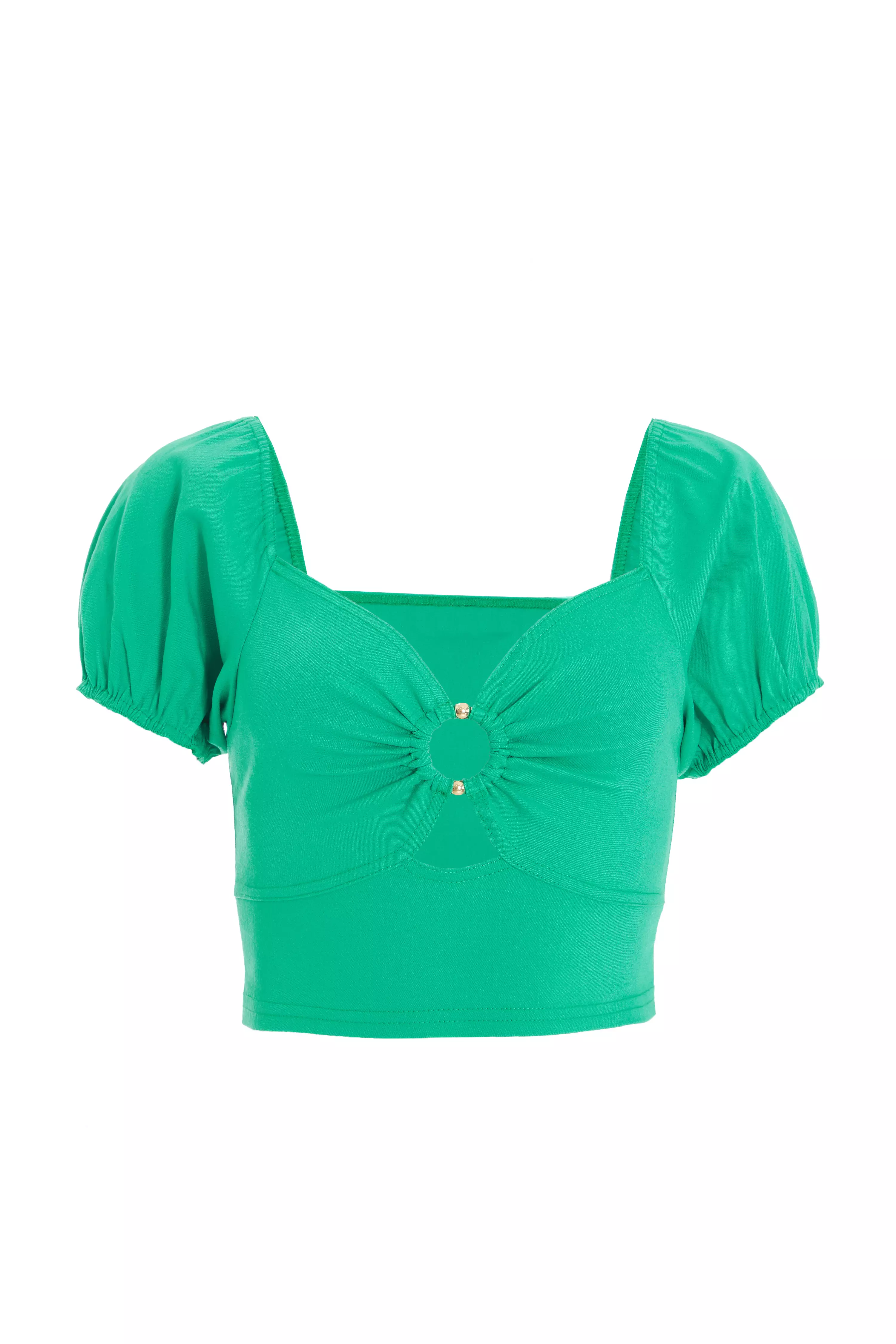 Jade Green Cut Out Crop Top