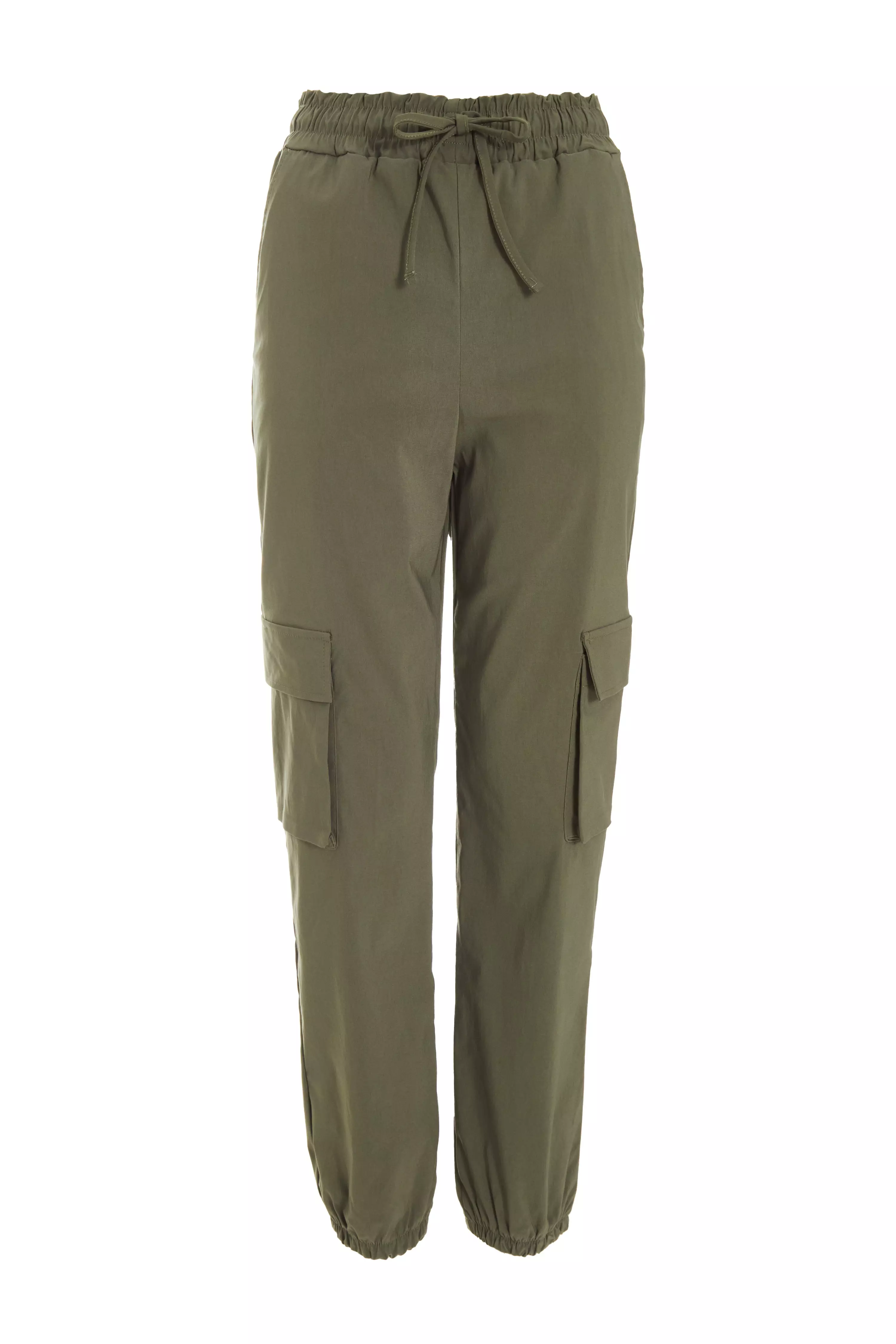 Khaki Tie Waist Cargo Trousers