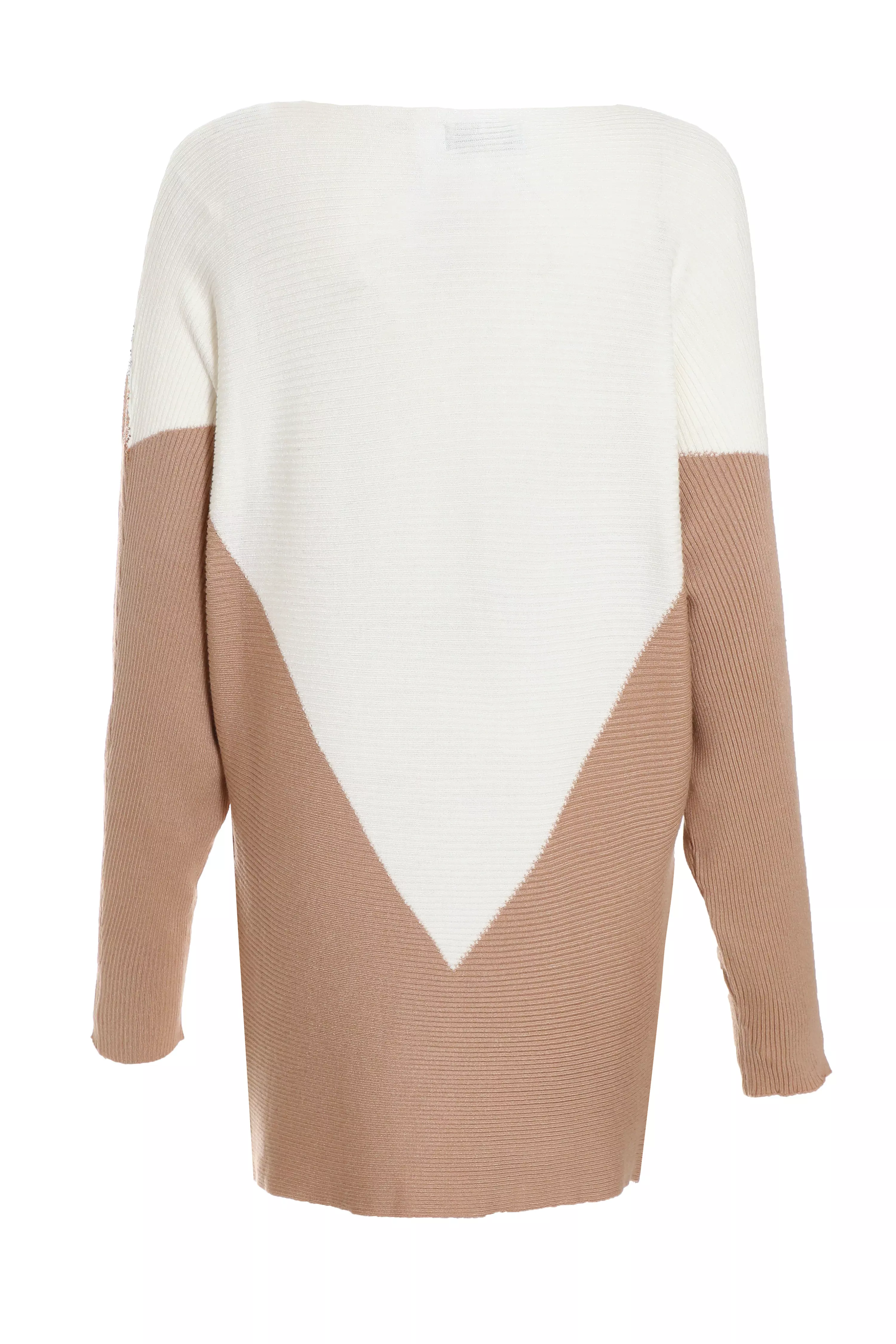 Cream Knitted Embellished Jumper