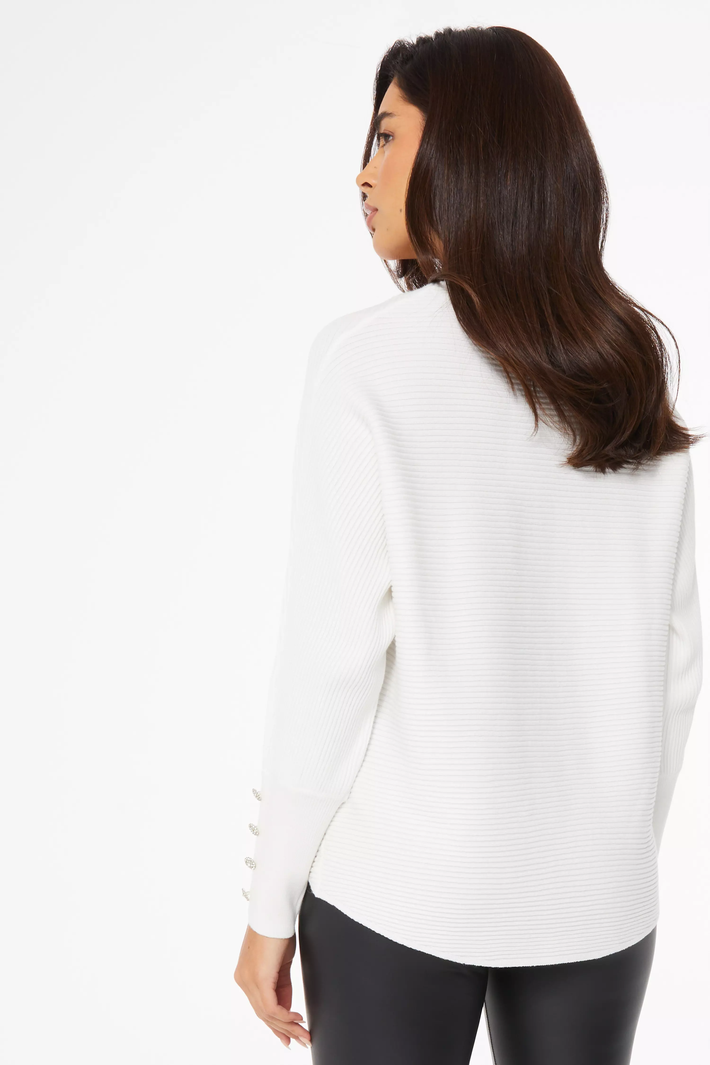 Cream Light Knit Buttoned Jumper