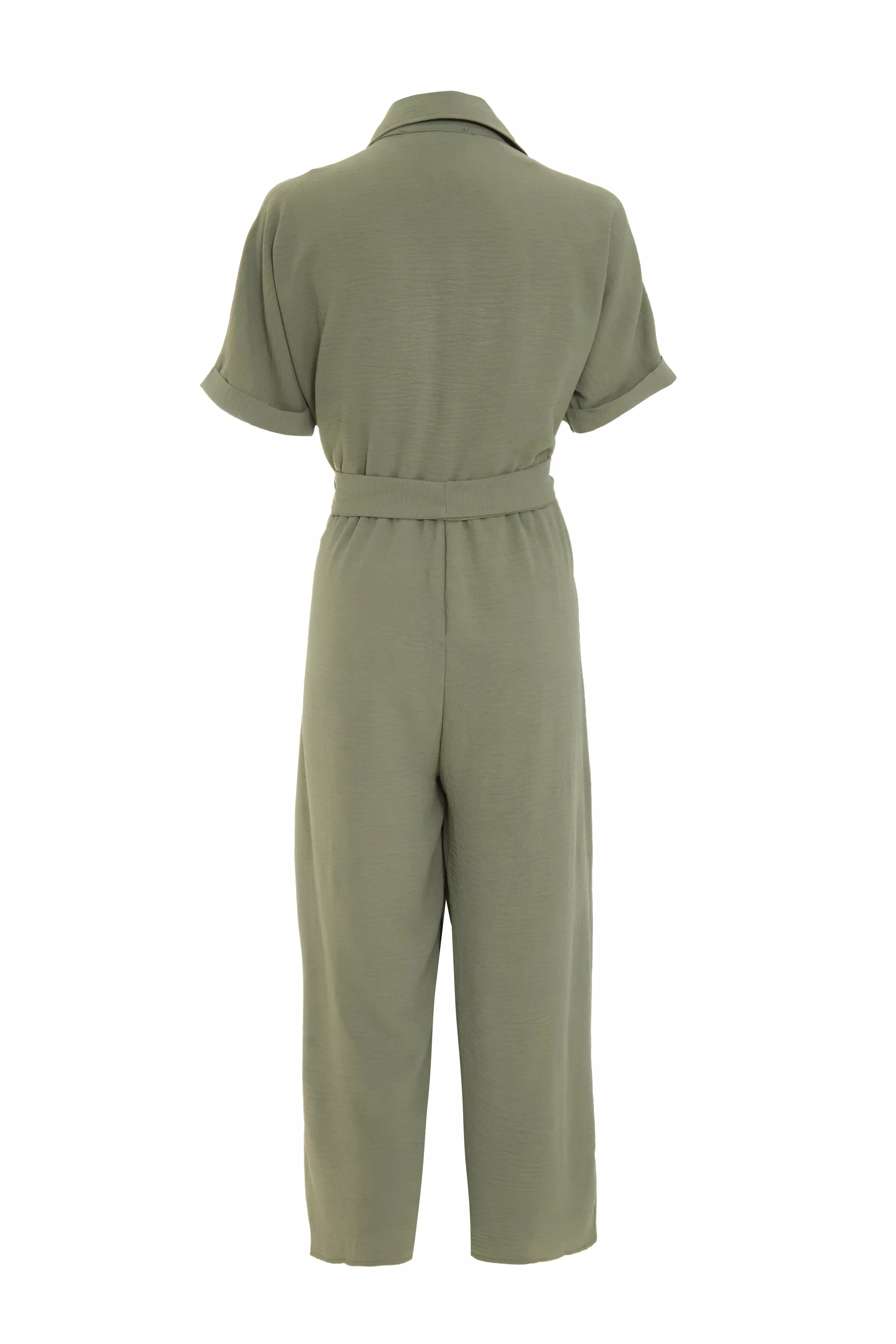 Khaki Utility Culotte Jumpsuit