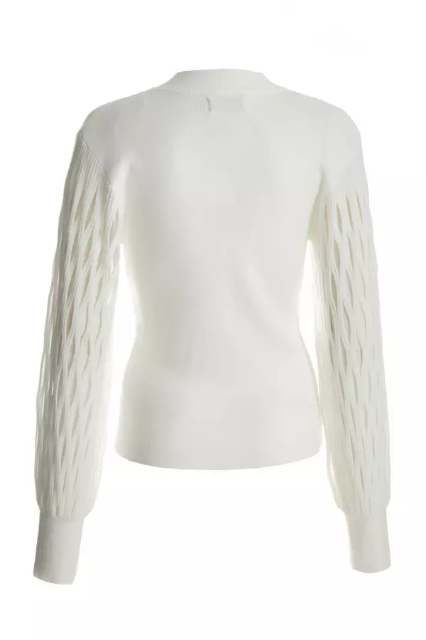 Cream Knitted Cut Out Jumper