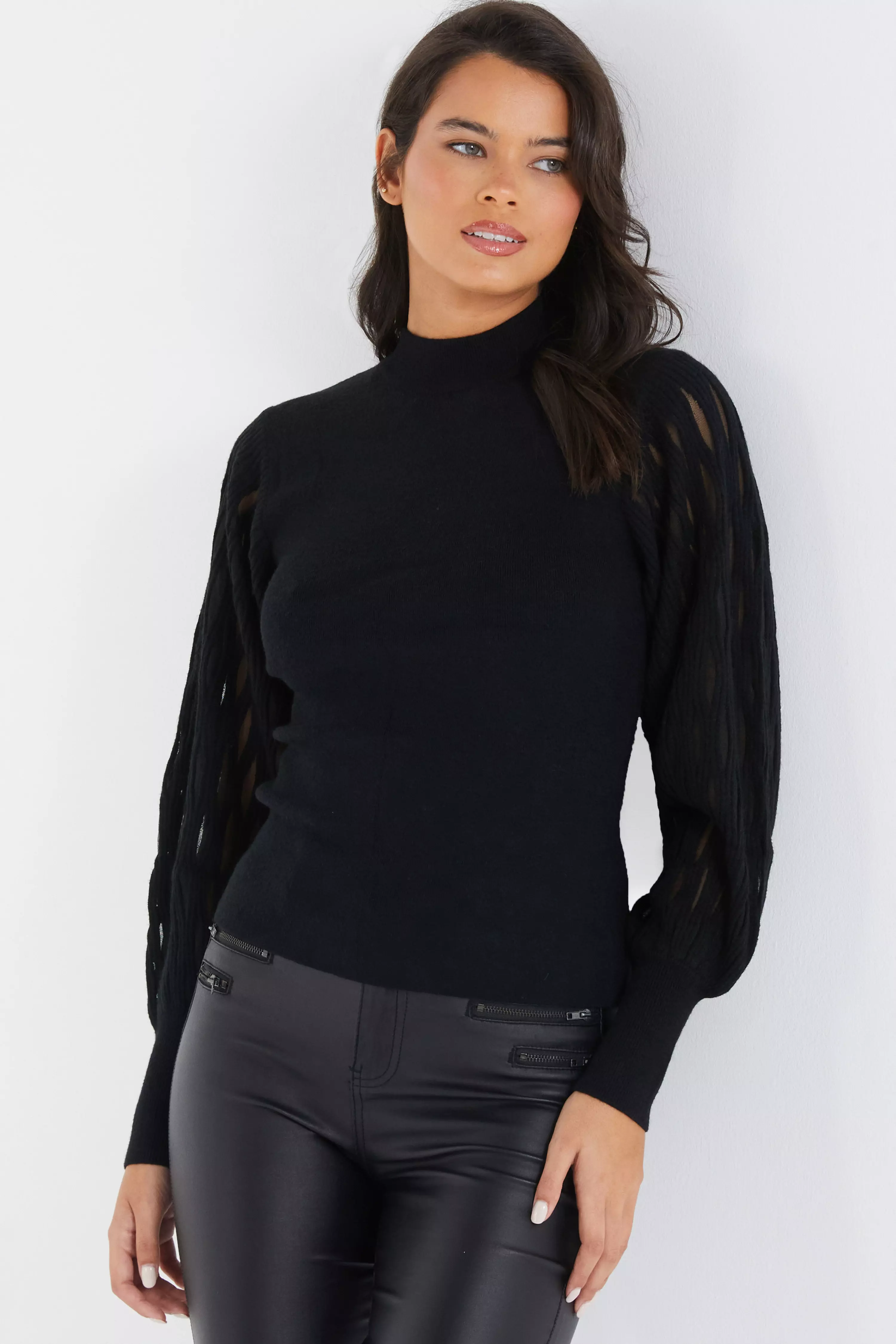 Black Knitted Cut Out Jumper