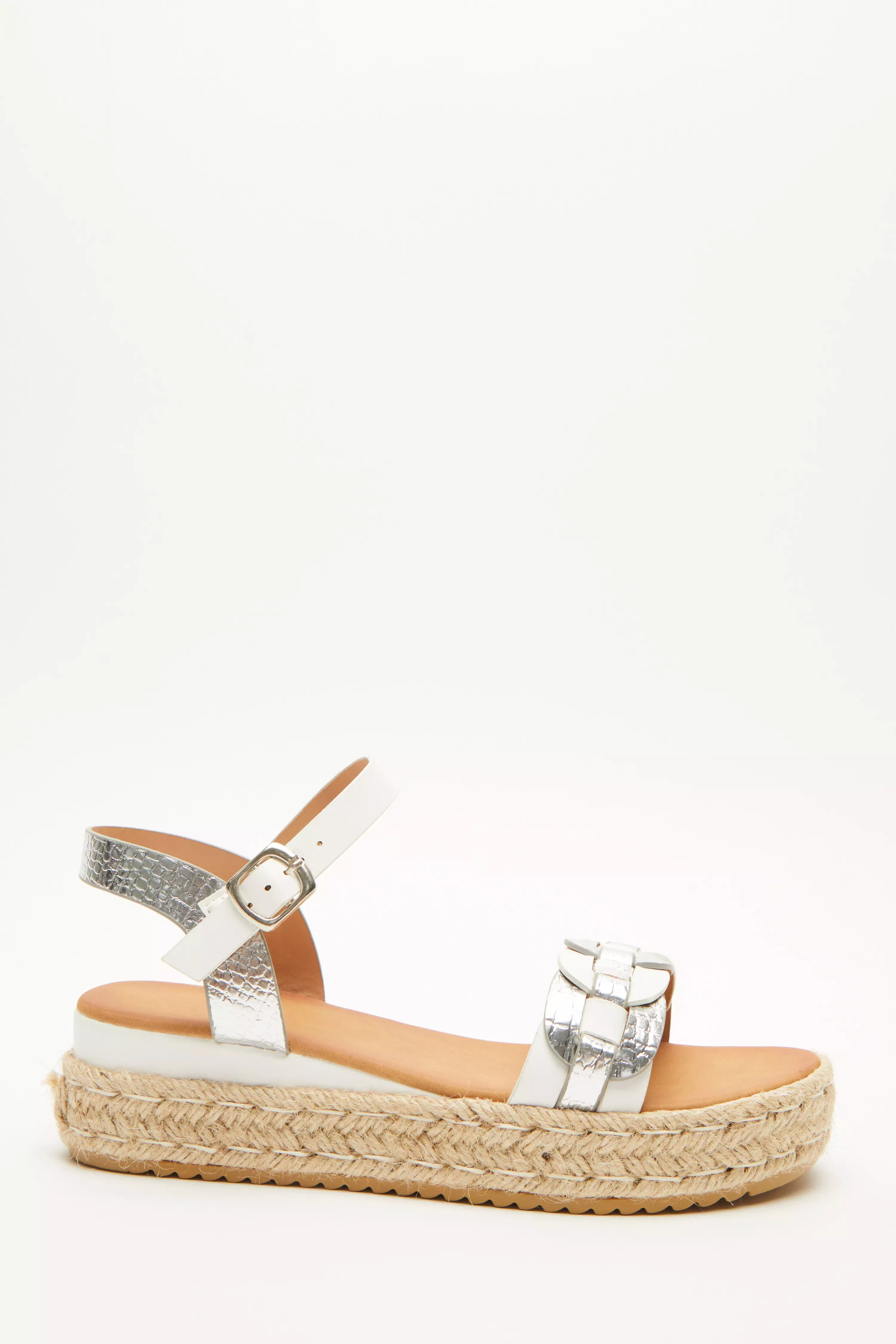 Flatform sales silver sandals