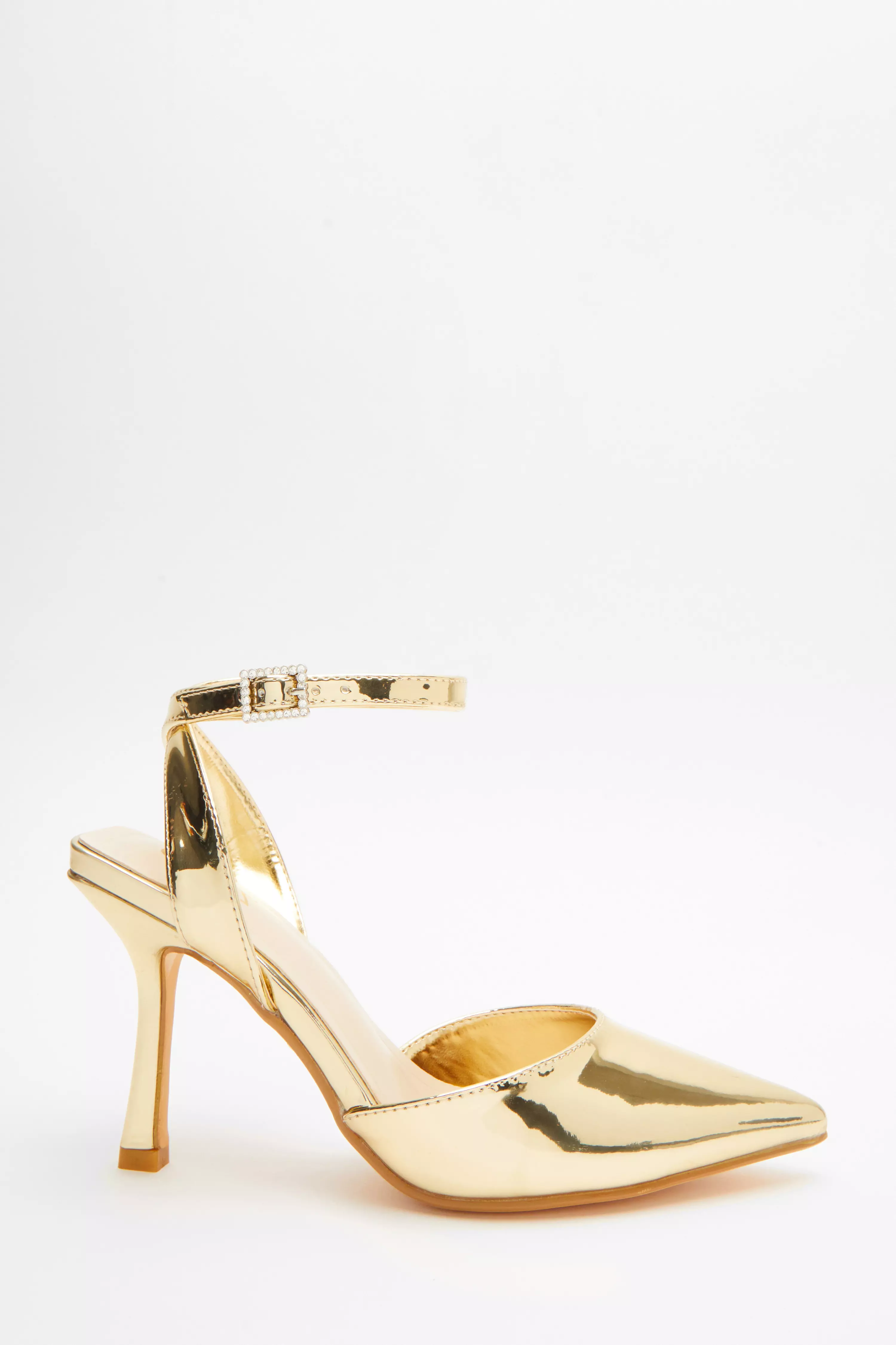 Gold Mirrored Court Heels