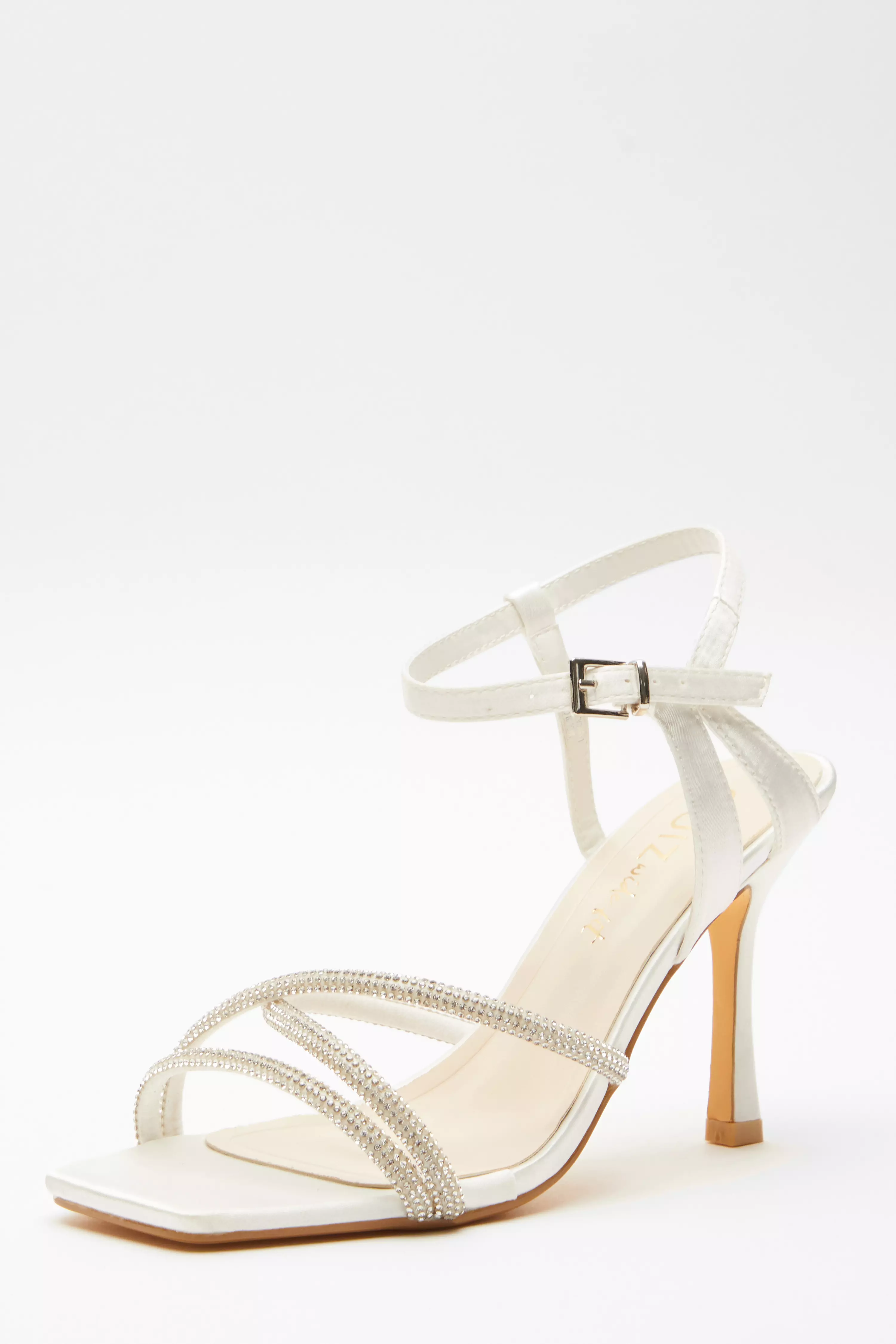 Bridal Wide Fit White Heeled Sandal