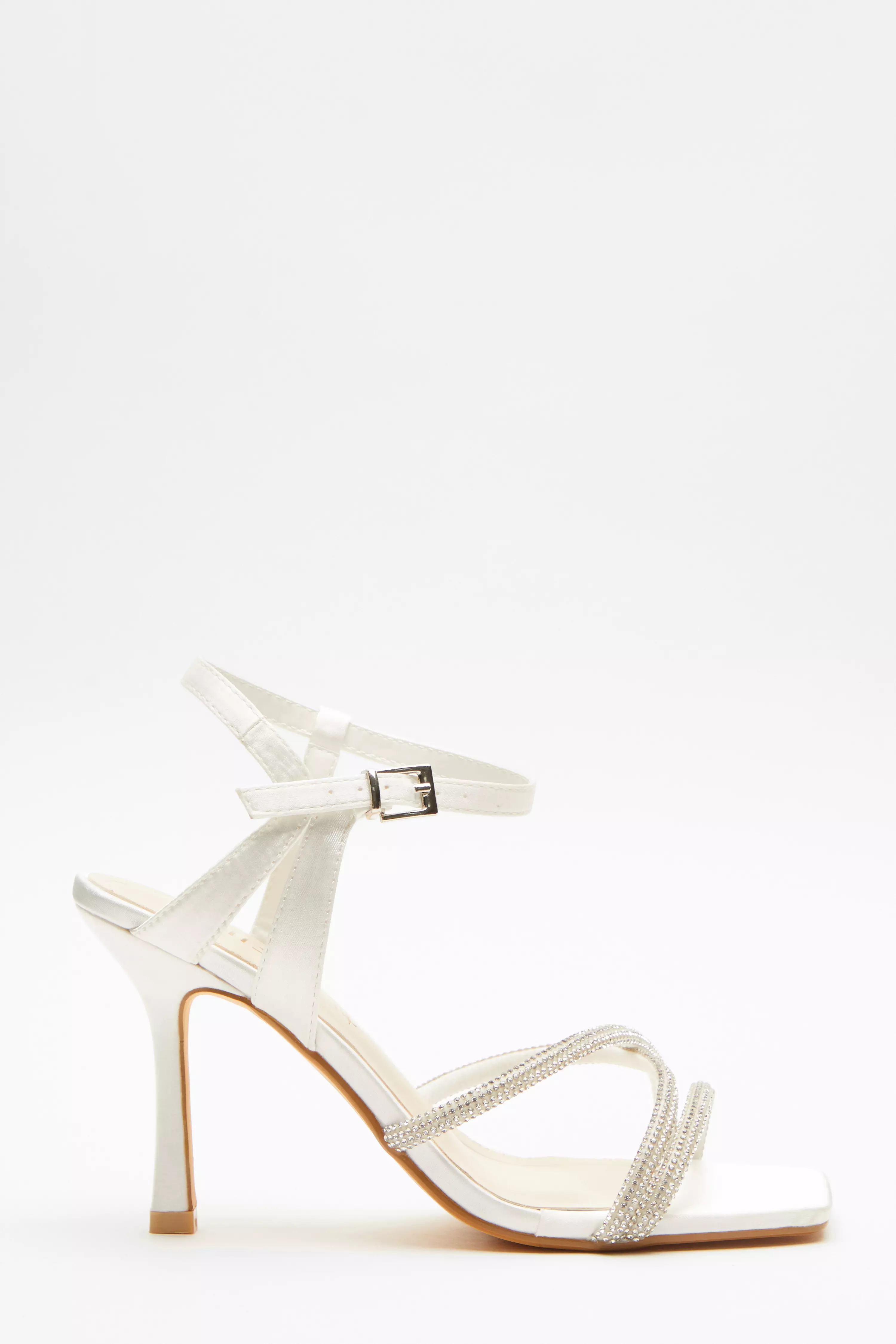 Bridal Wide Fit White Heeled Sandal