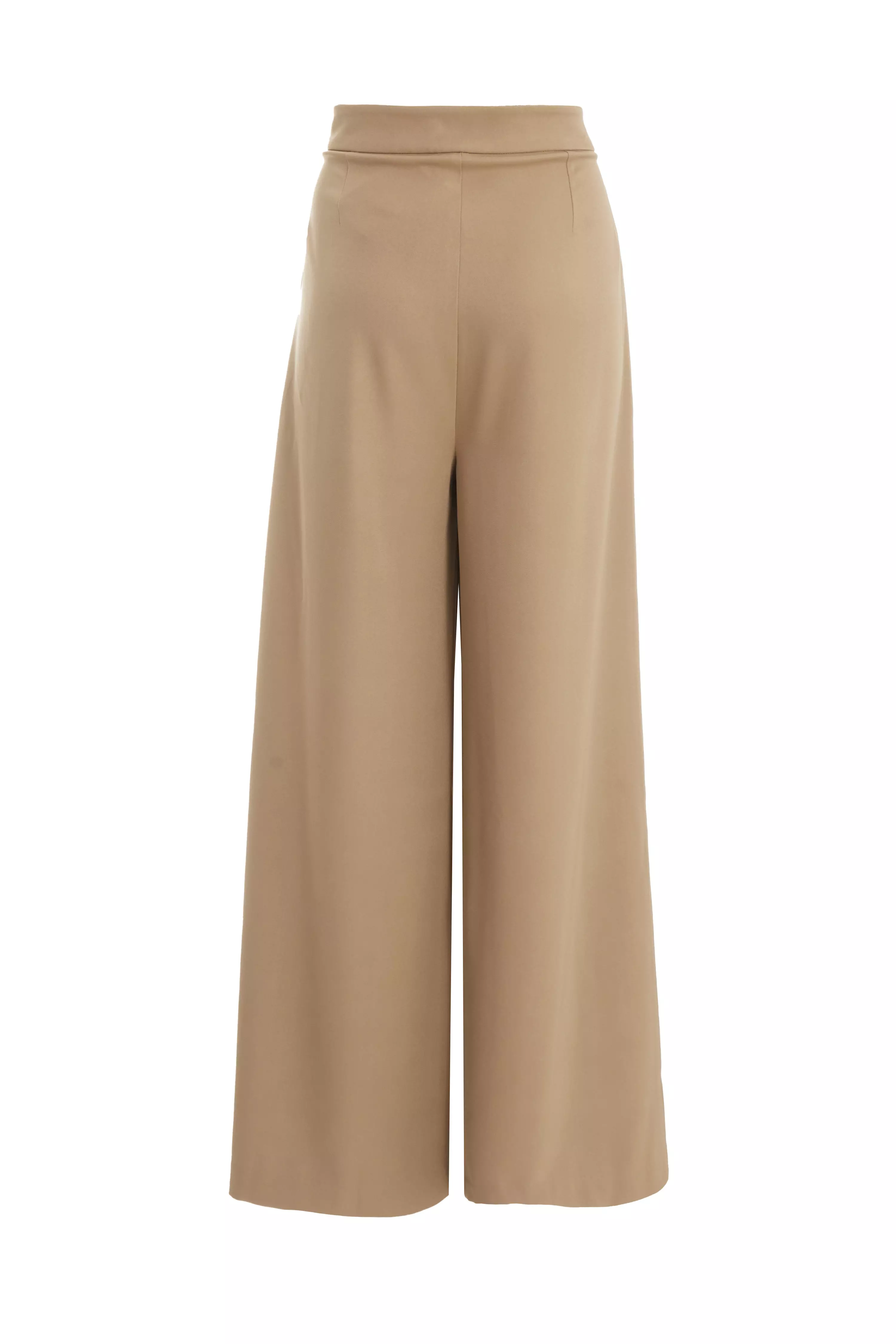 Stone High Waisted Wide Leg Trousers