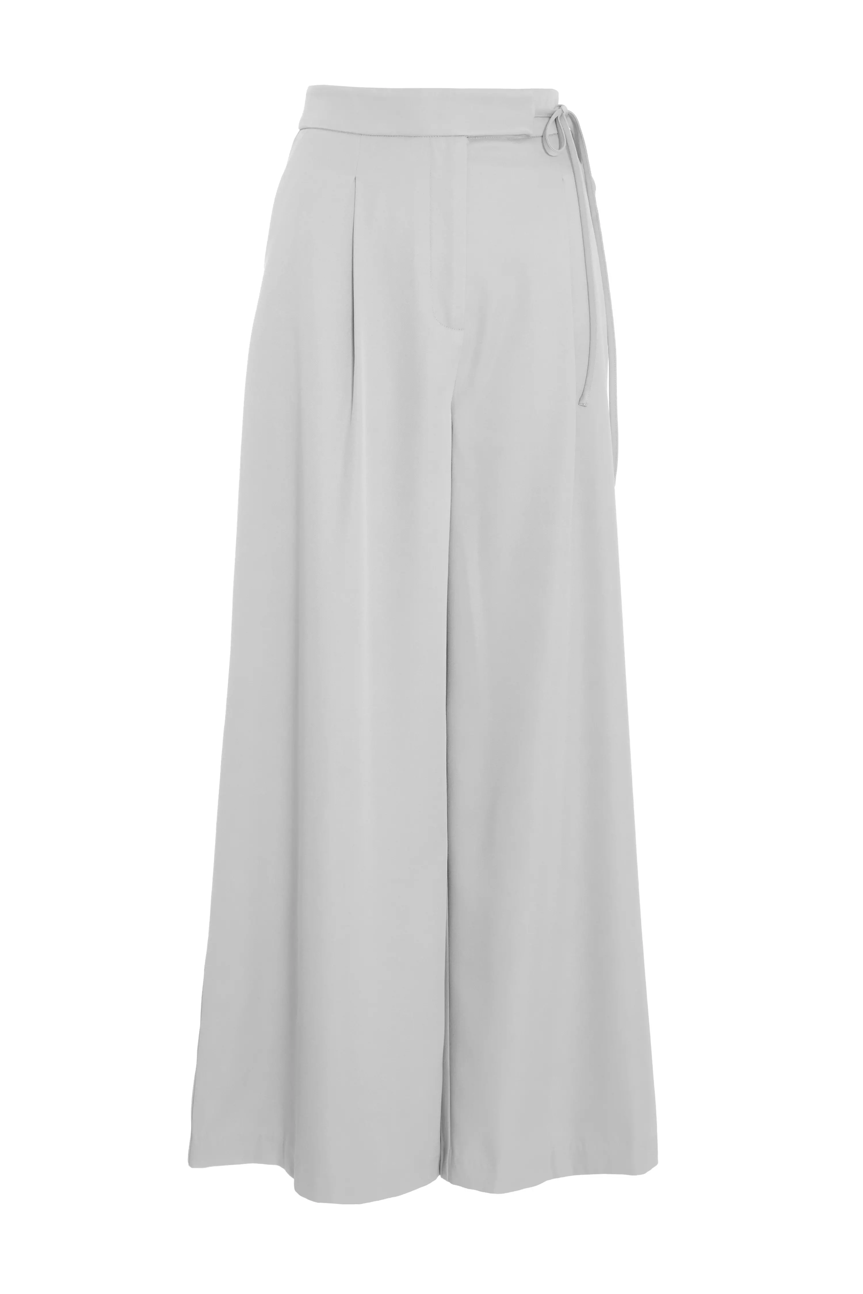 Grey High Waisted Wide Leg Trousers