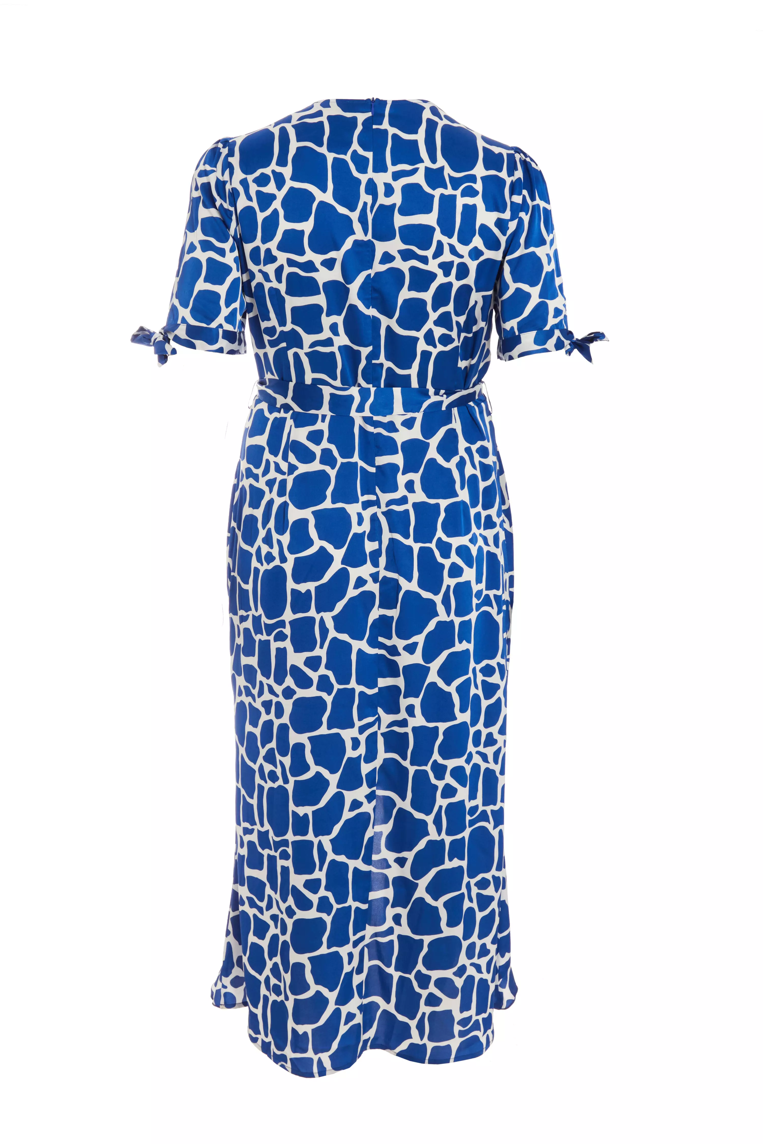 Curve Royal Blue Animal Print Warp Dress