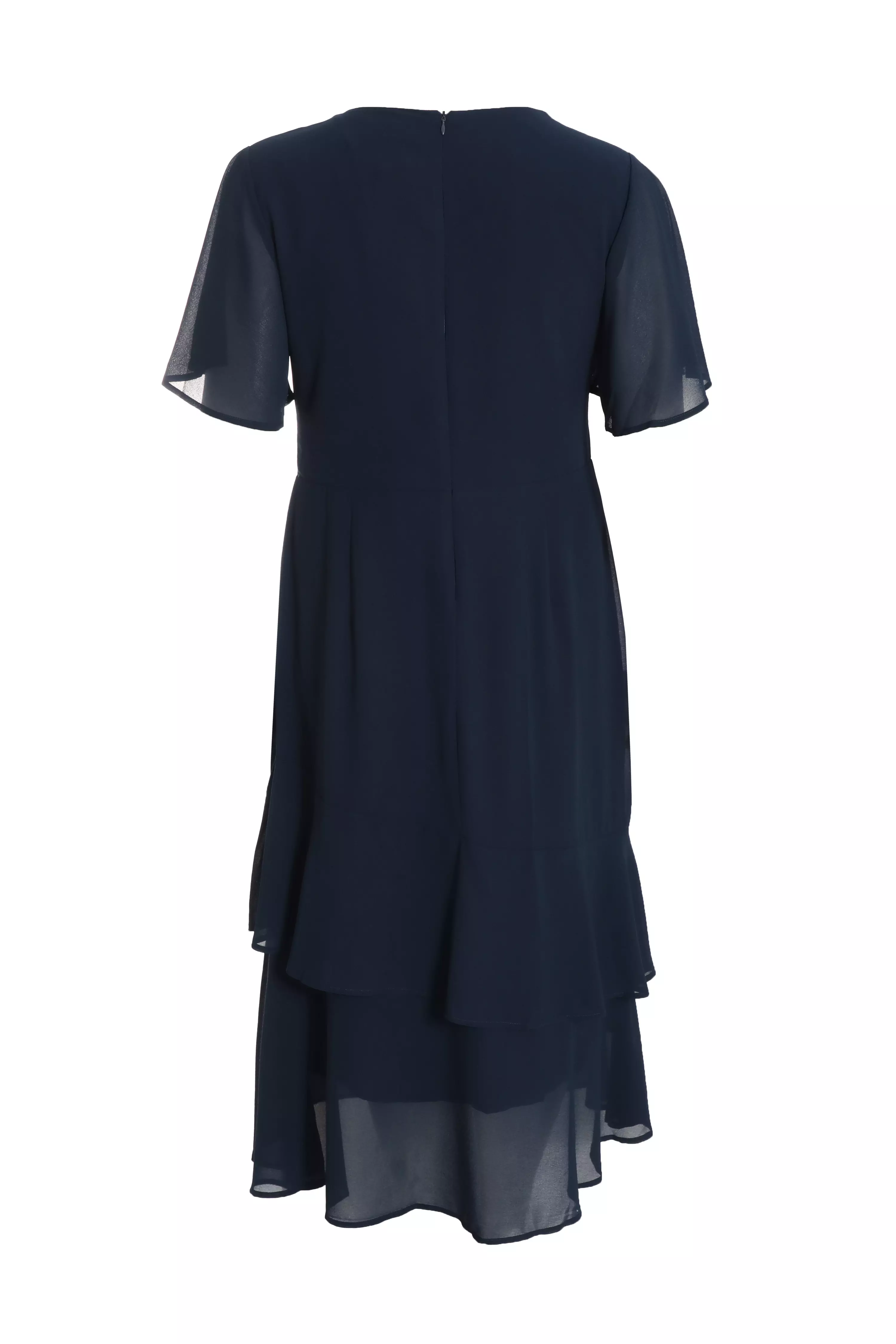 Curve Navy Chiffon Midaxi Dress