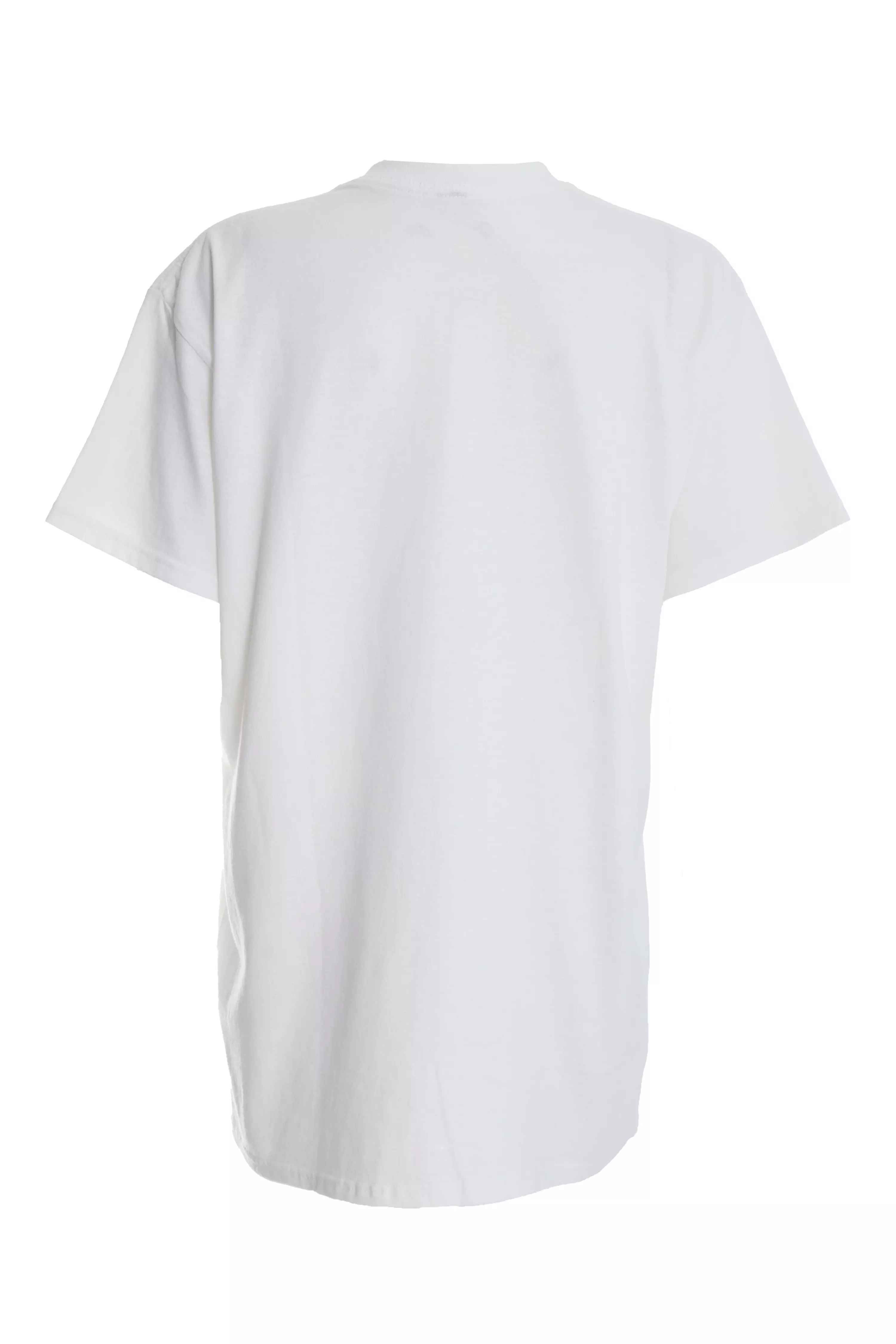 White Diamante Slogan T-Shirt