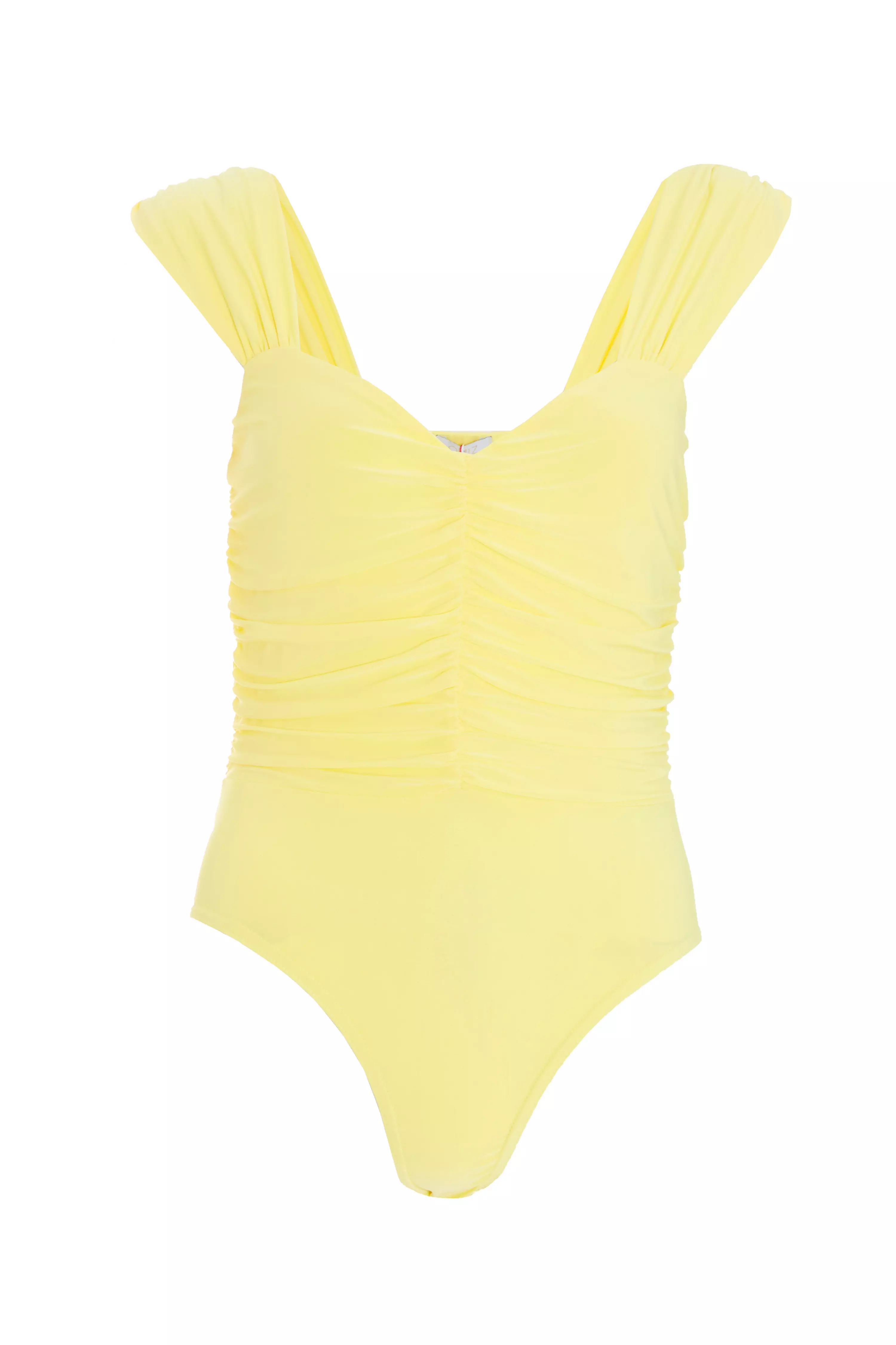 Yellow Ruched Bodysuit