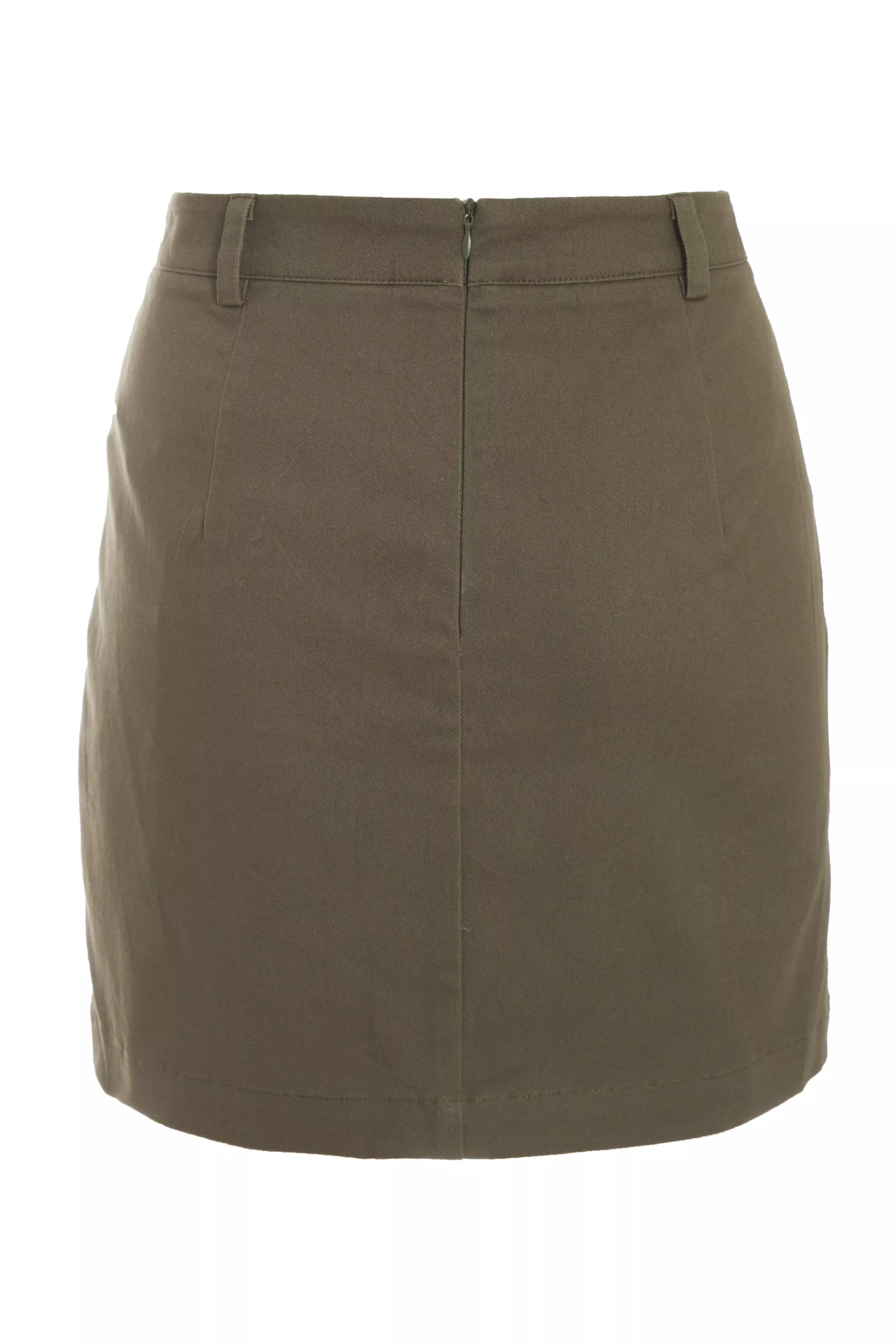 Khaki Cargo Pocket Mini Skirt