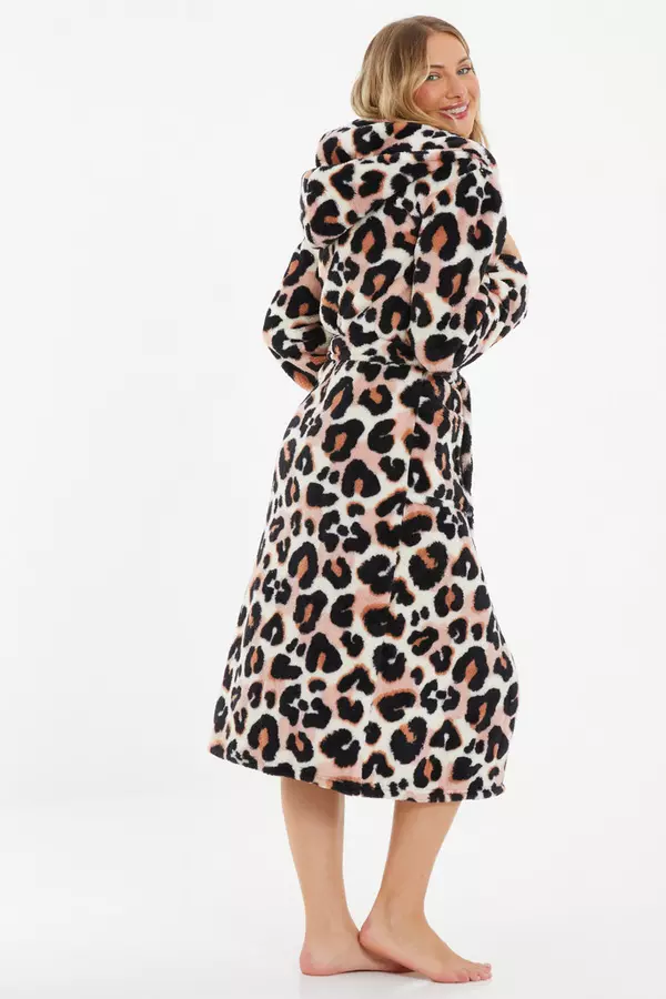 Brown Leopard Print Robe