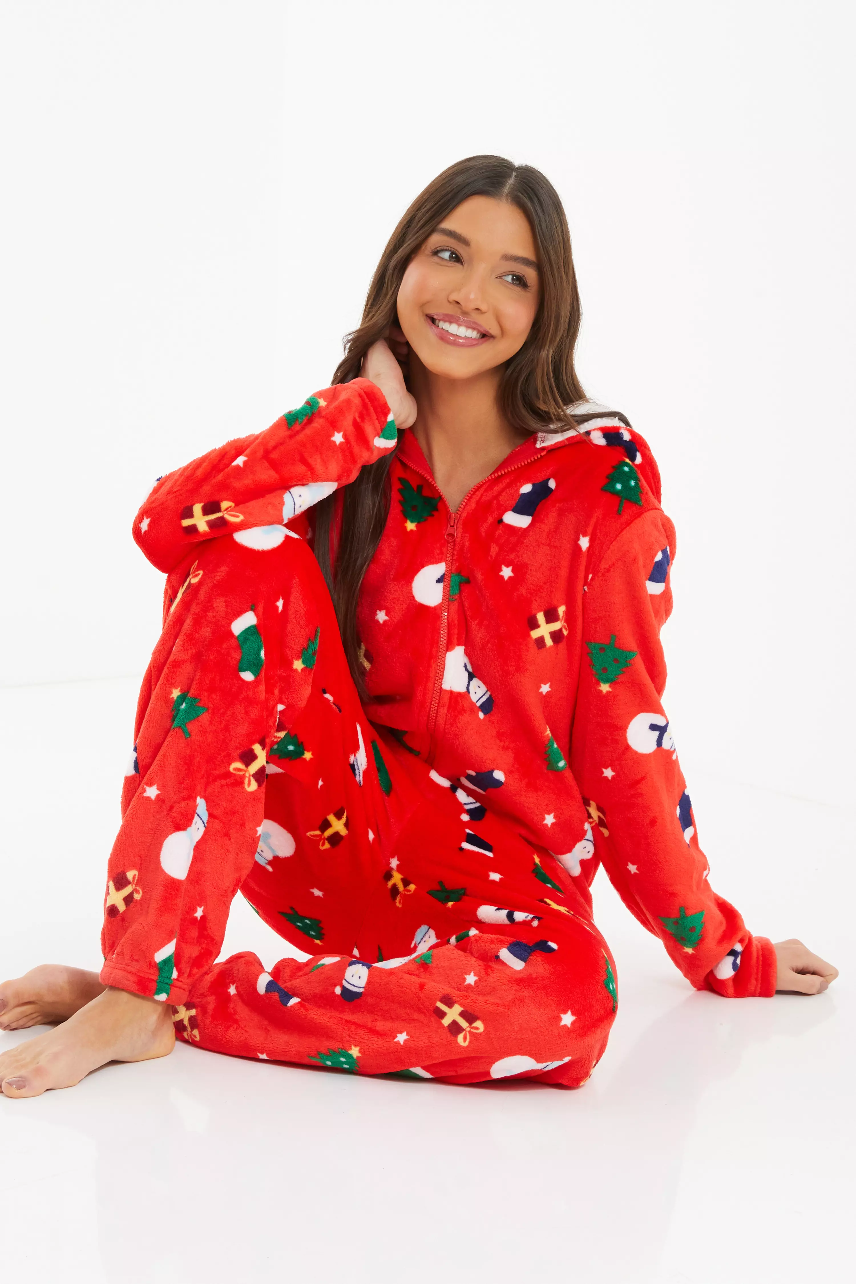 Red Christmas Print Onesie