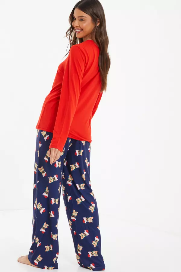 Red 'Santa Paws' Pyjama Set