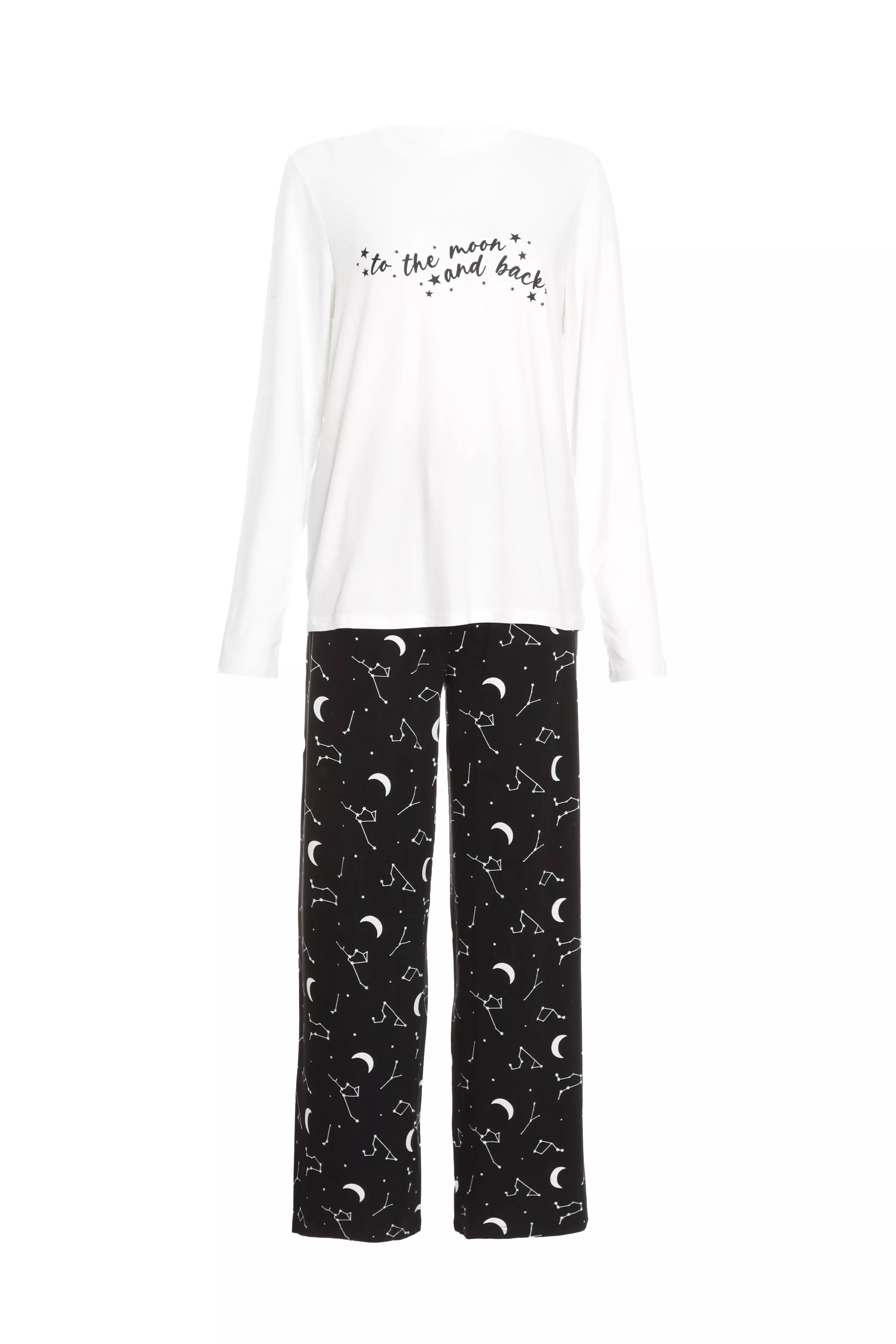 Black Moon Print Pyjama Set