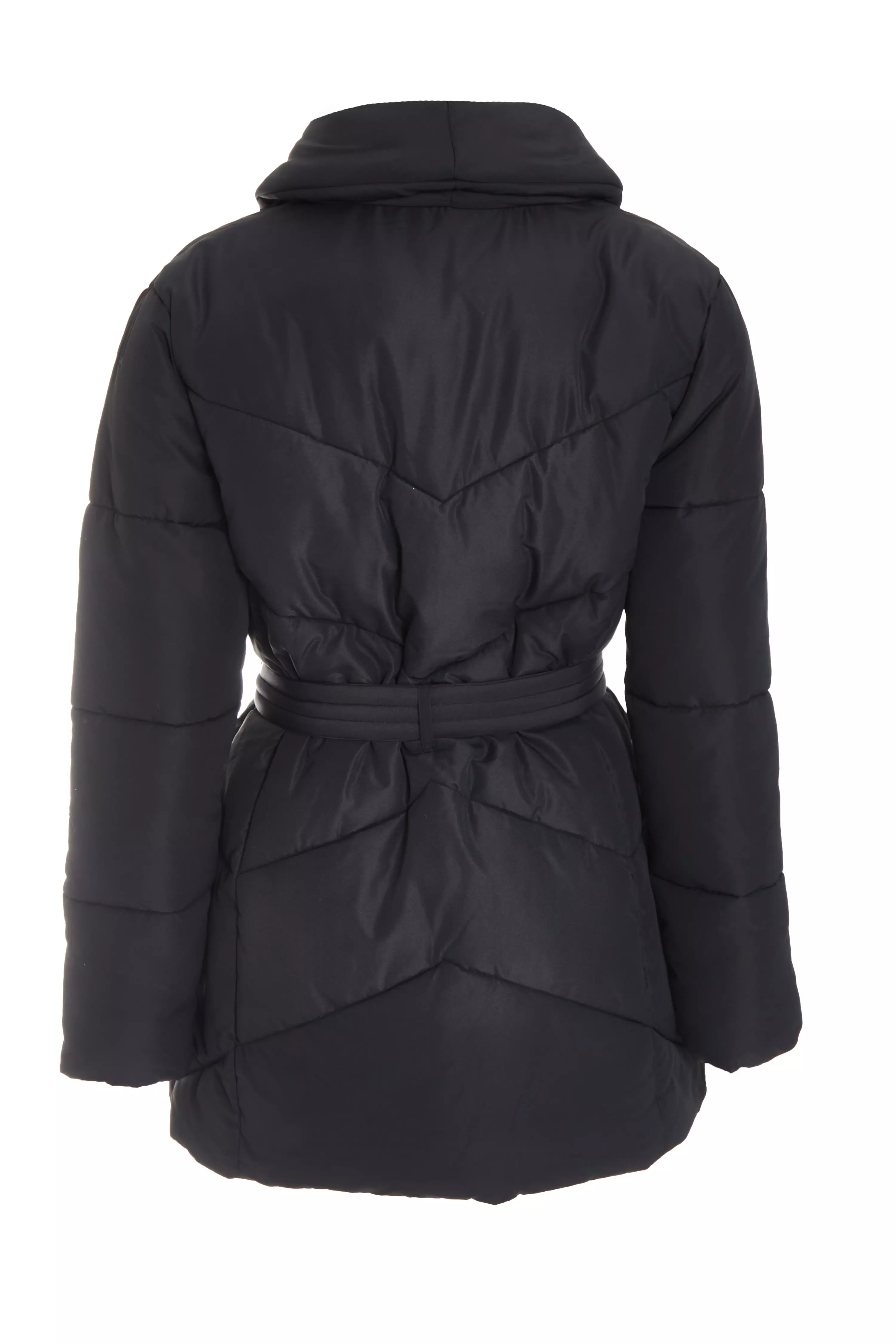 Black Quilted Collar Jacket