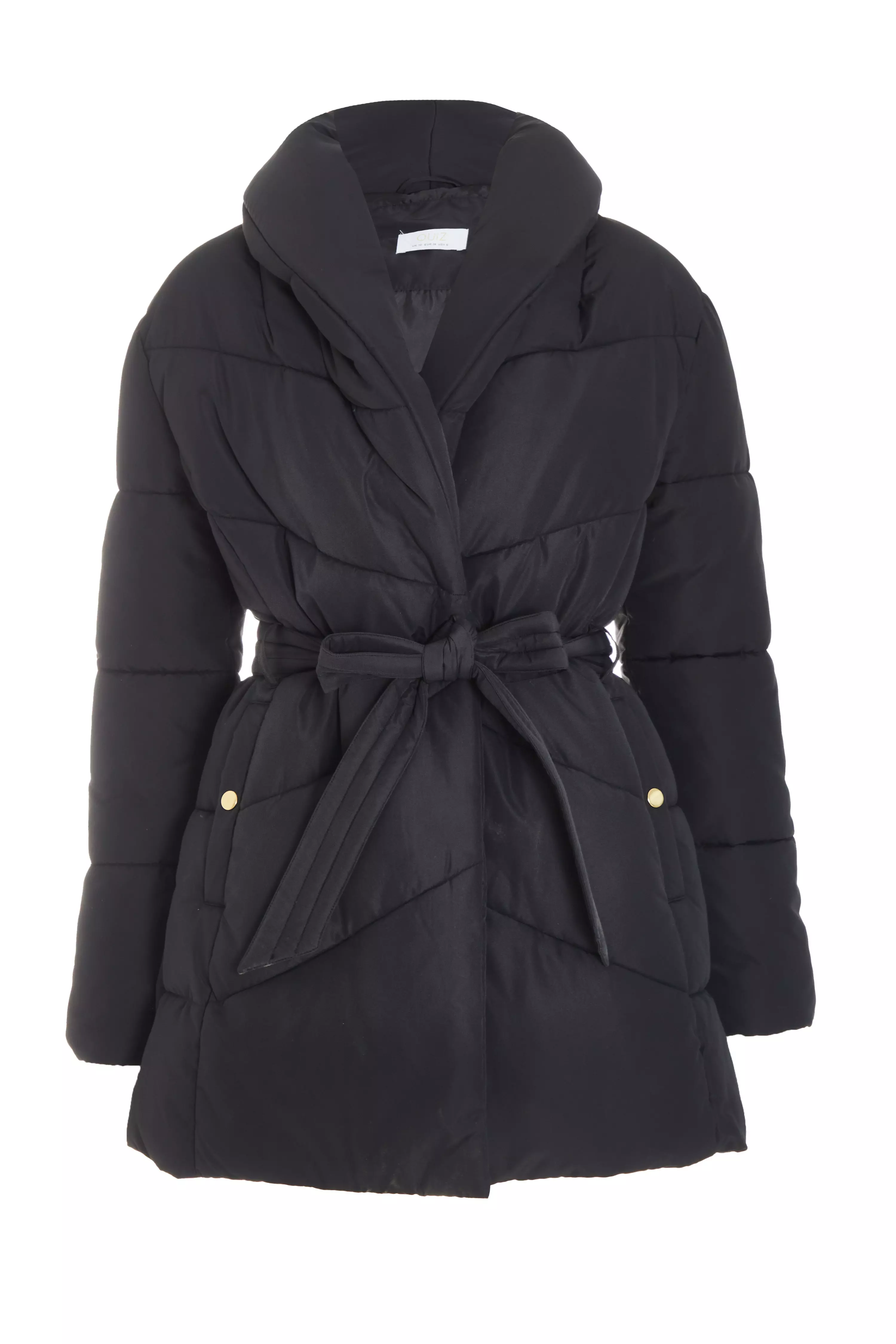 Black Quilted Collar Jacket