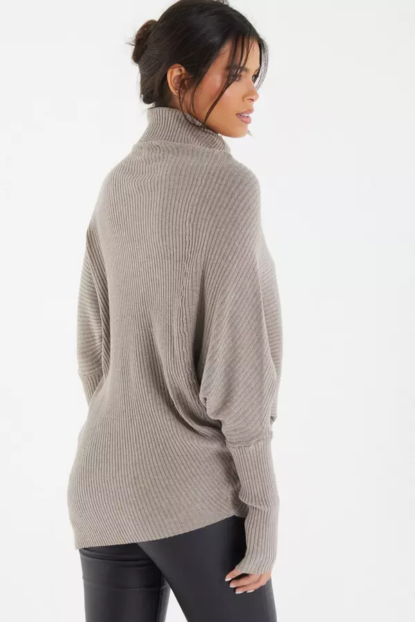 Stone Knitted Roll Neck Jumper