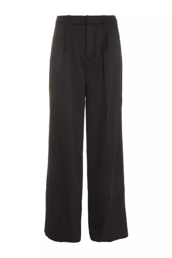 Black Wide Leg Tailored Trousers