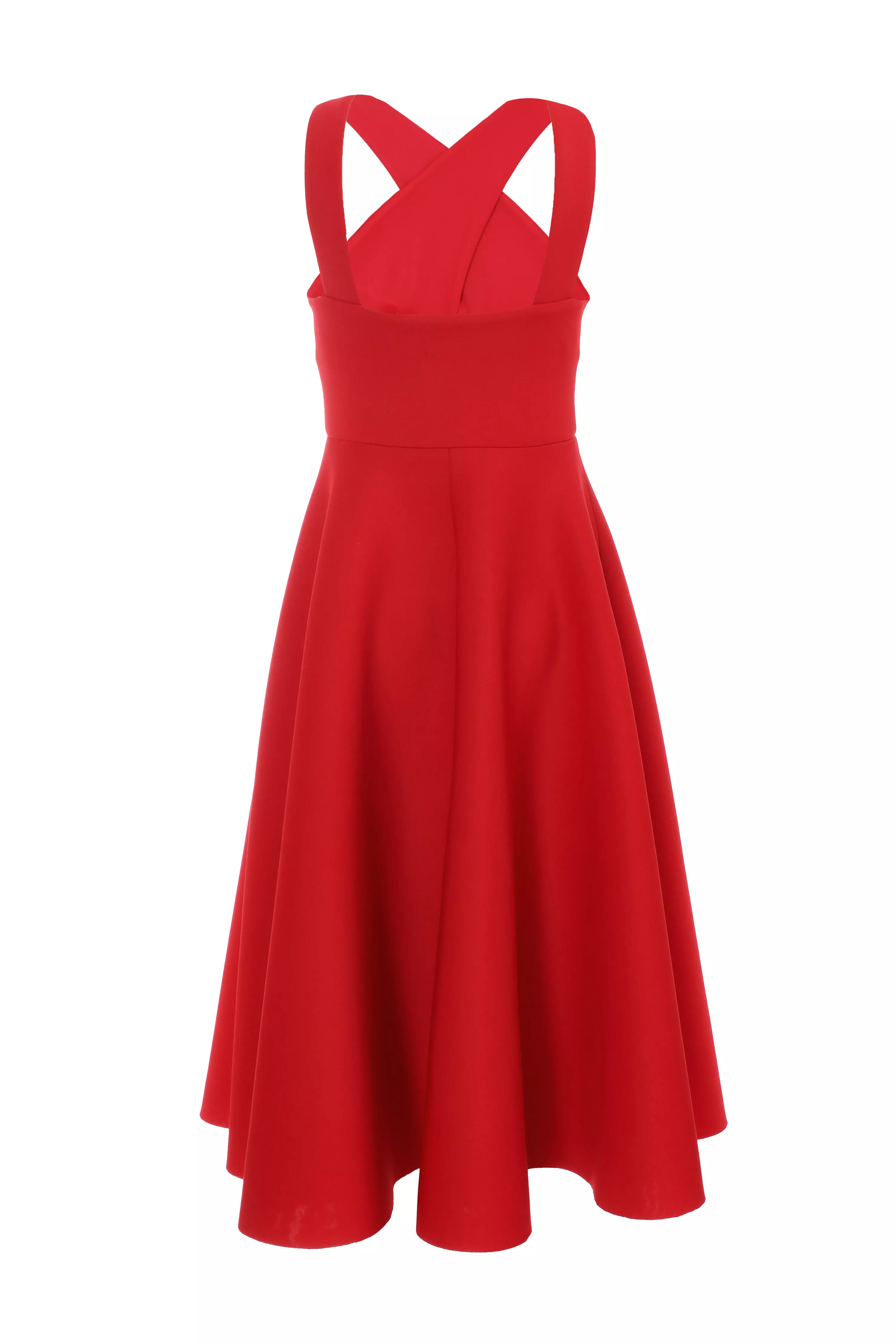 Red Cross Front Skater Dress