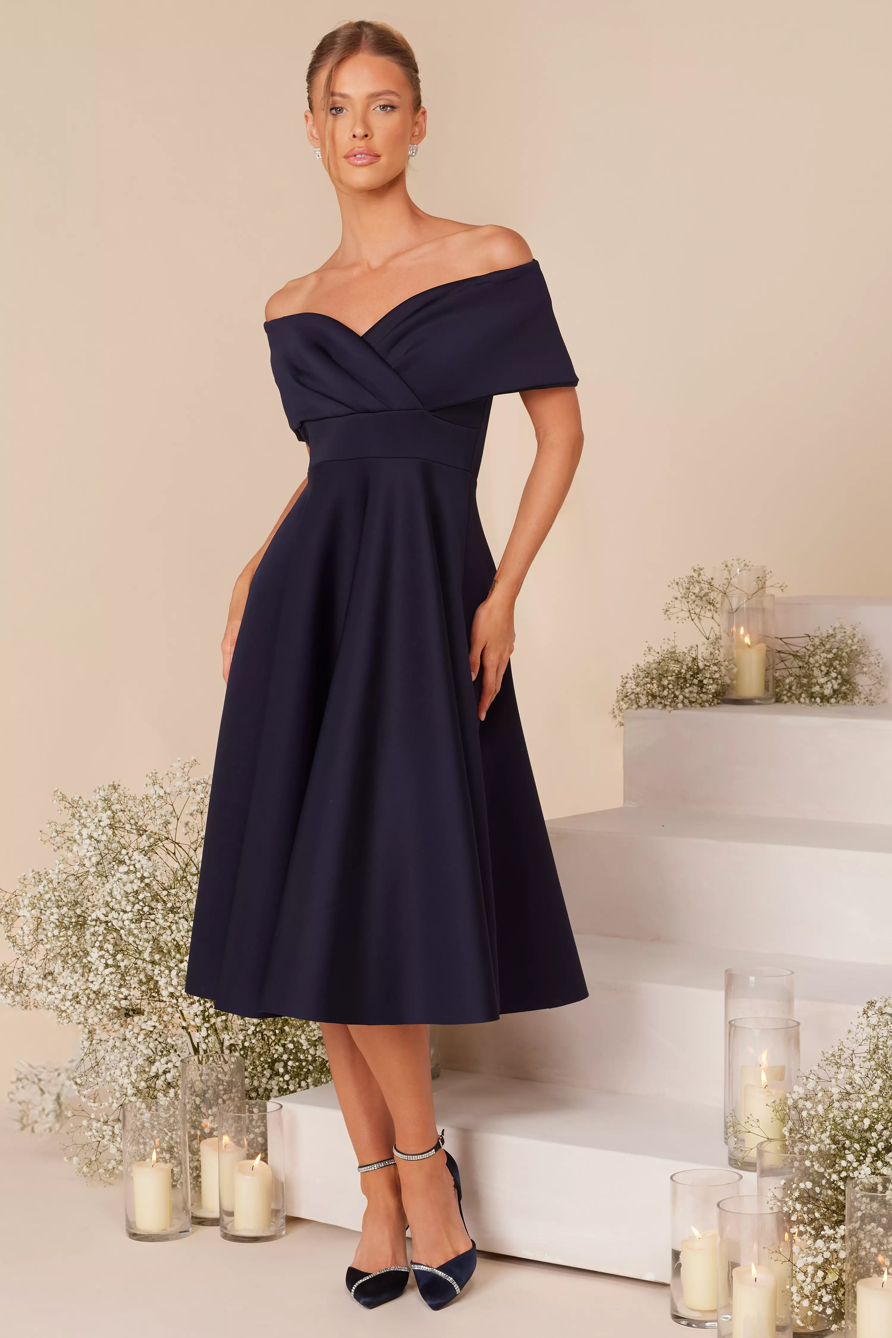 Navy bardot 2024