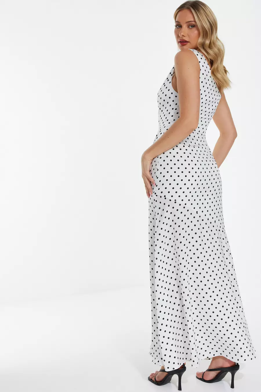 White Polka Dot Maxi Dress QUIZ Clothing