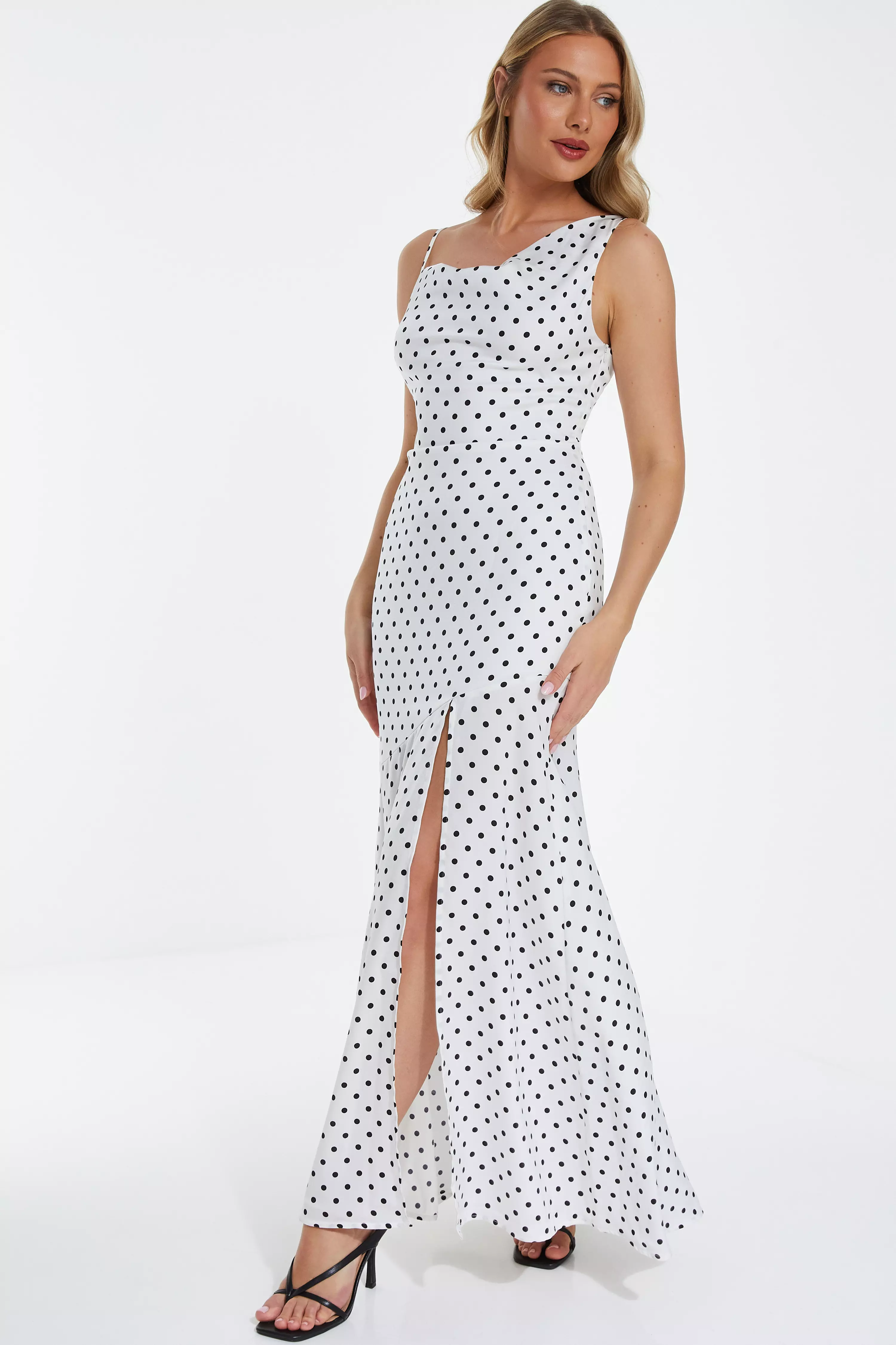 White Polka Dot Maxi Dress