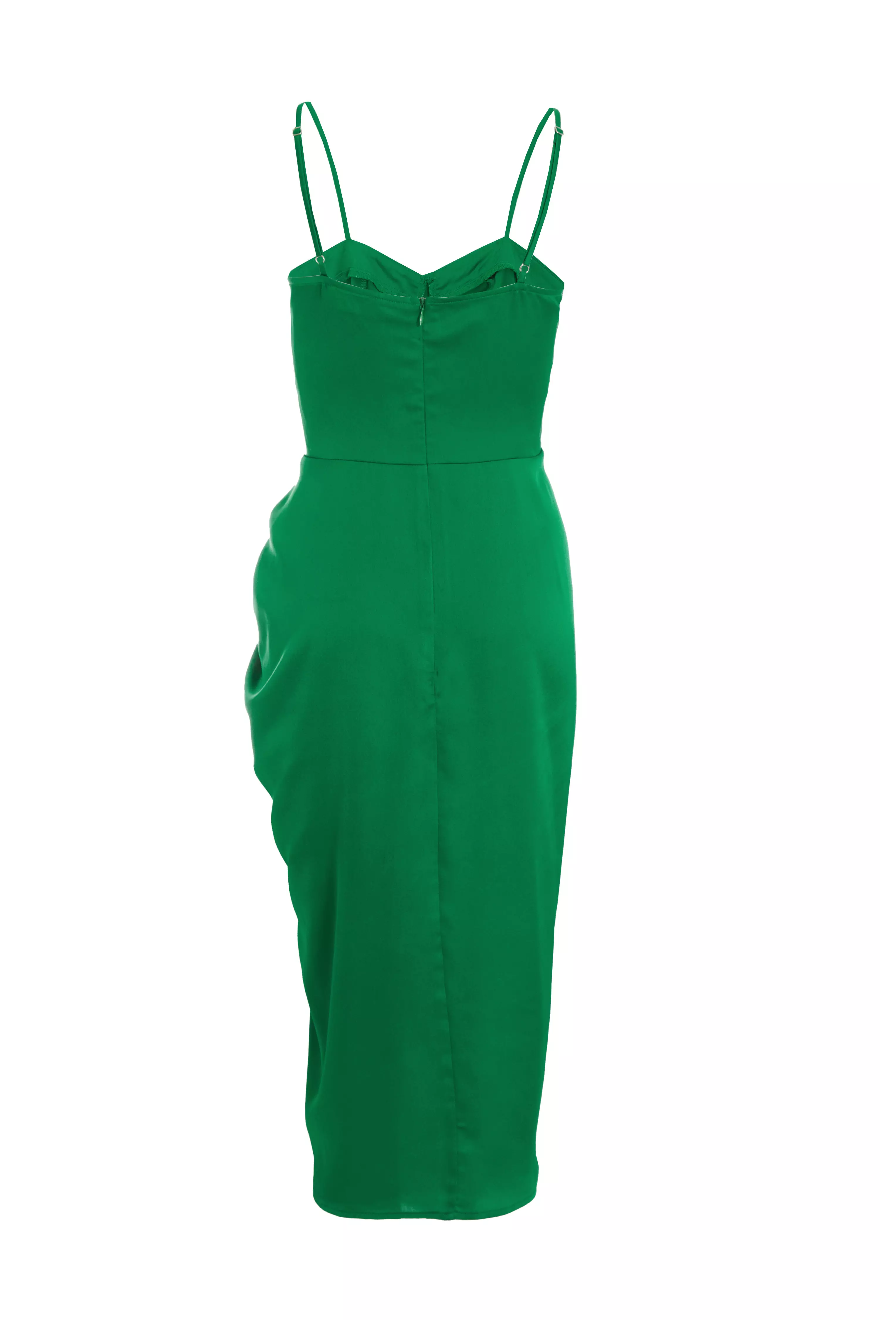 Jade Green Ruched Corset Midi Dress