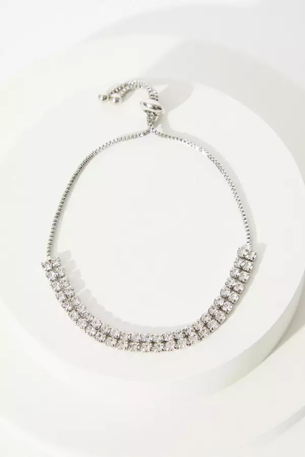 Silver Diamante Double Row Bracelet