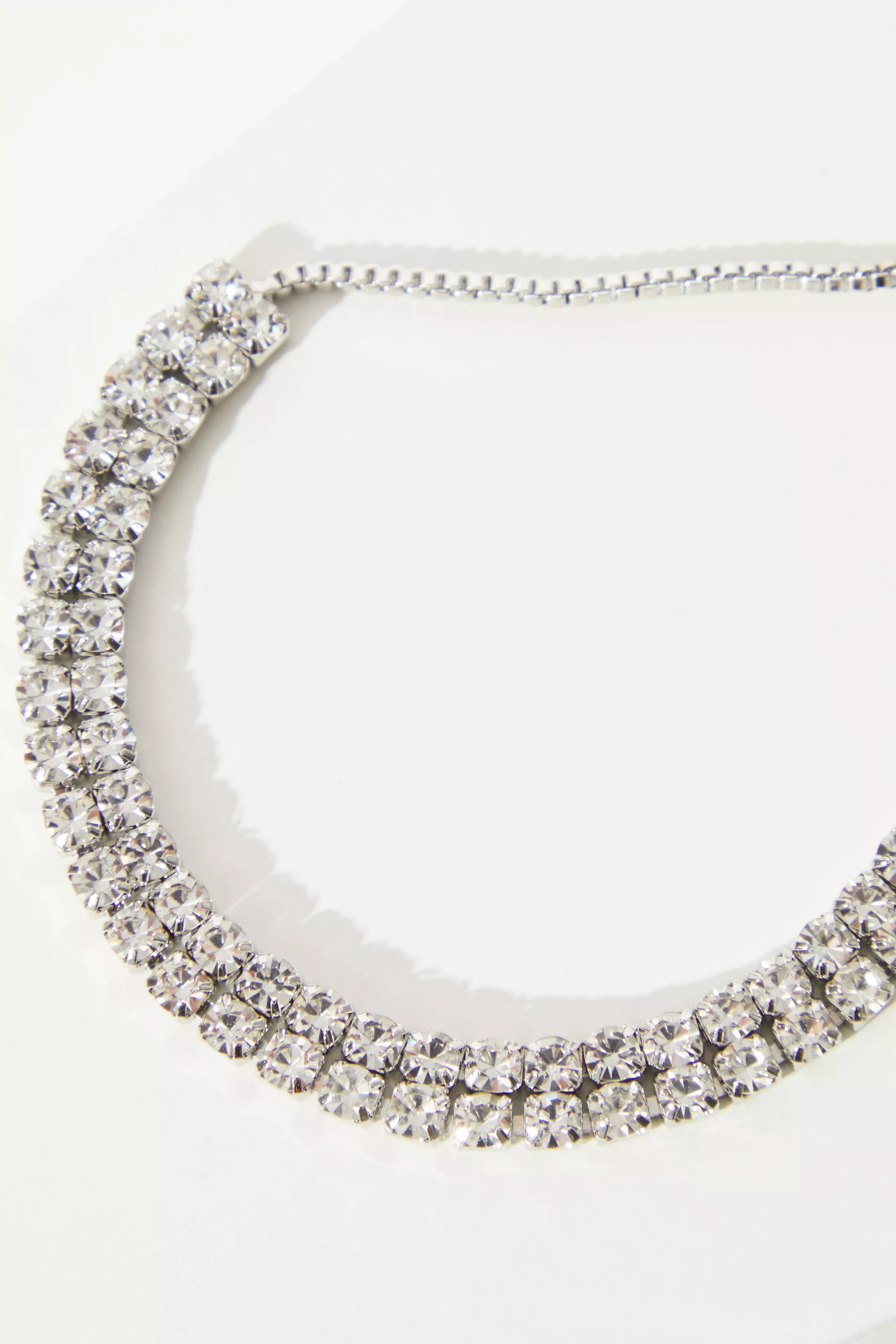 Silver Diamante Double Row Bracelet
