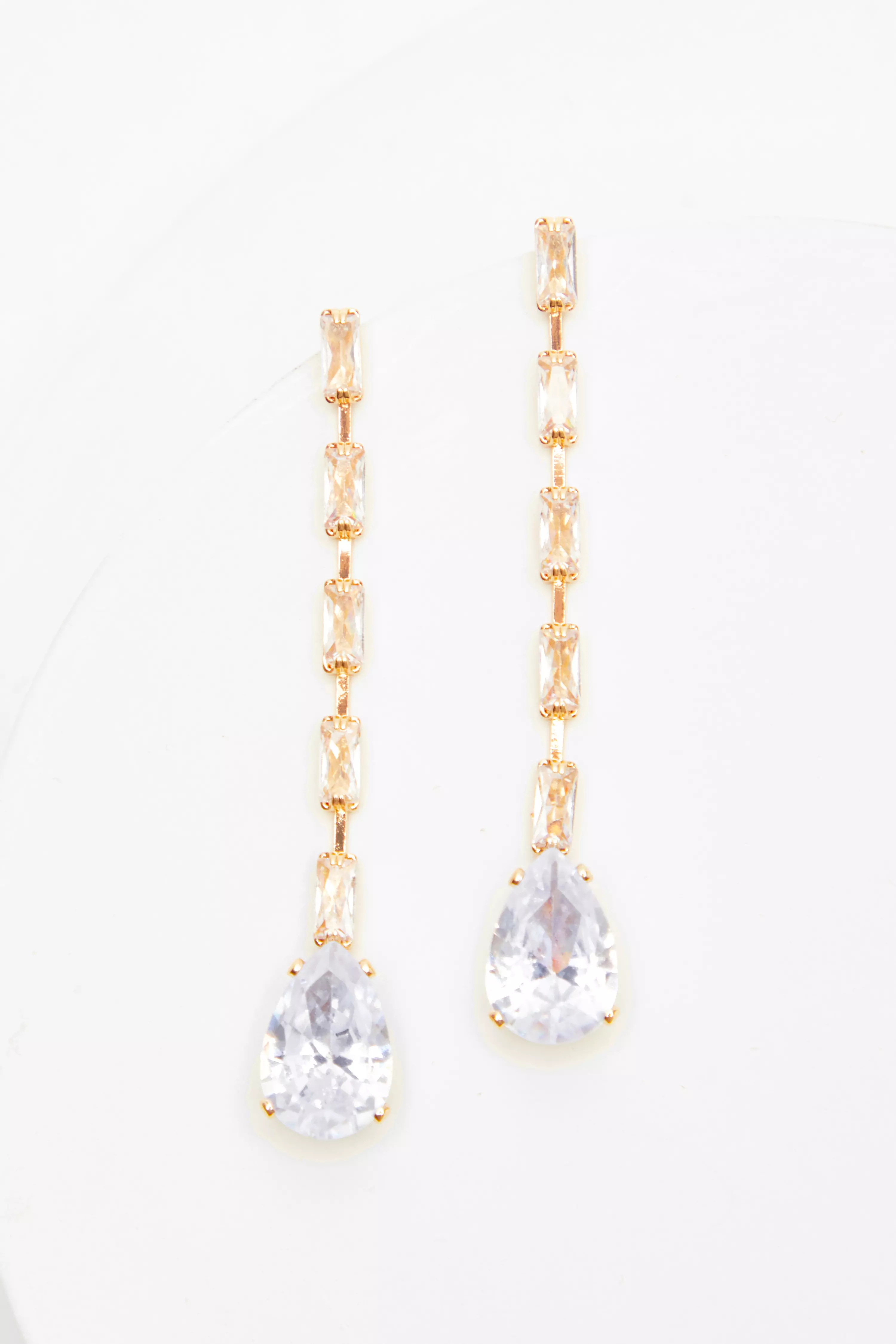 Gold Diamante Drop Earrings